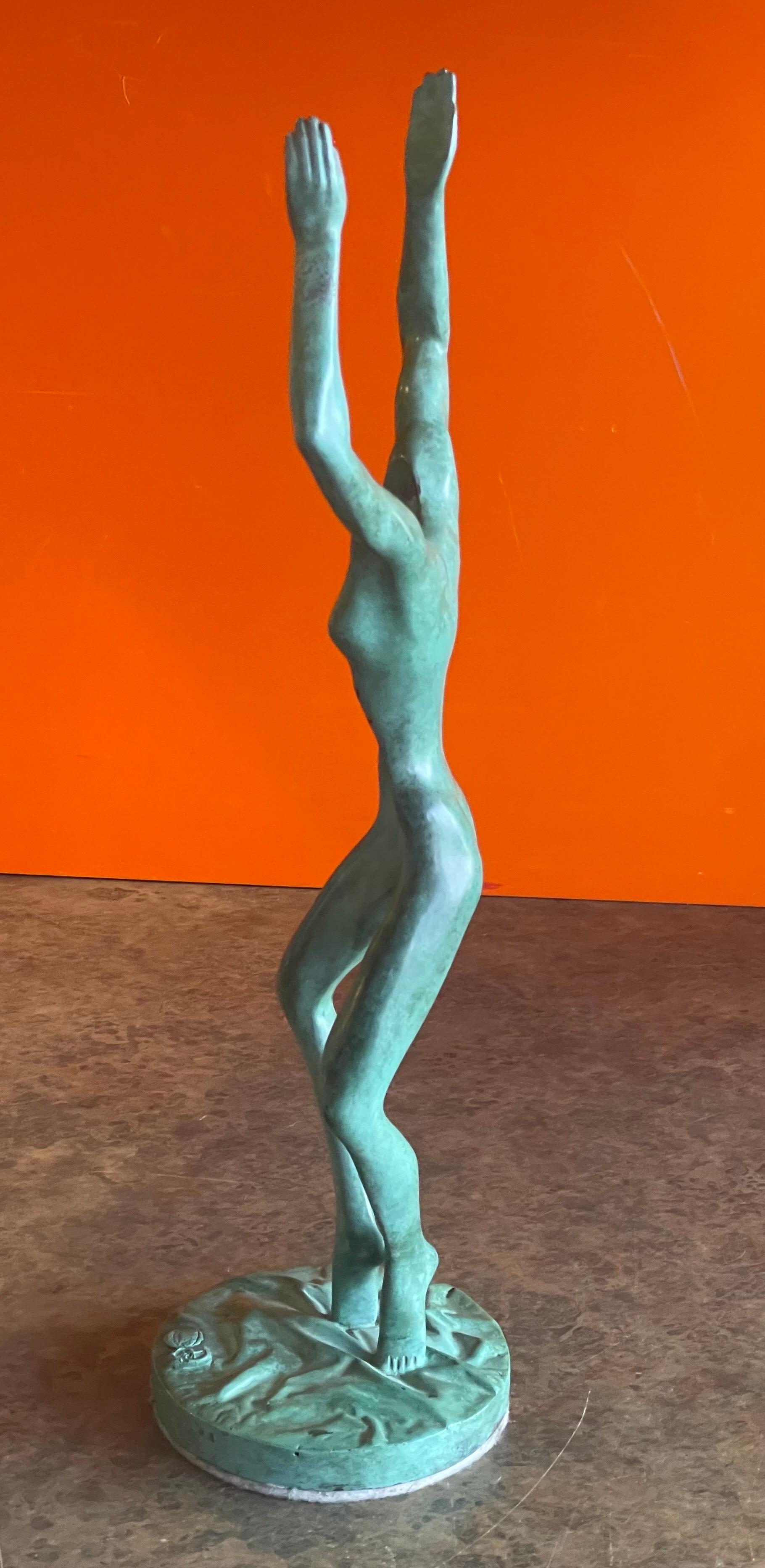 Patinated Verdigras Bronze Figurative Sculpture by Venturi Arte Bologna For Sale 2