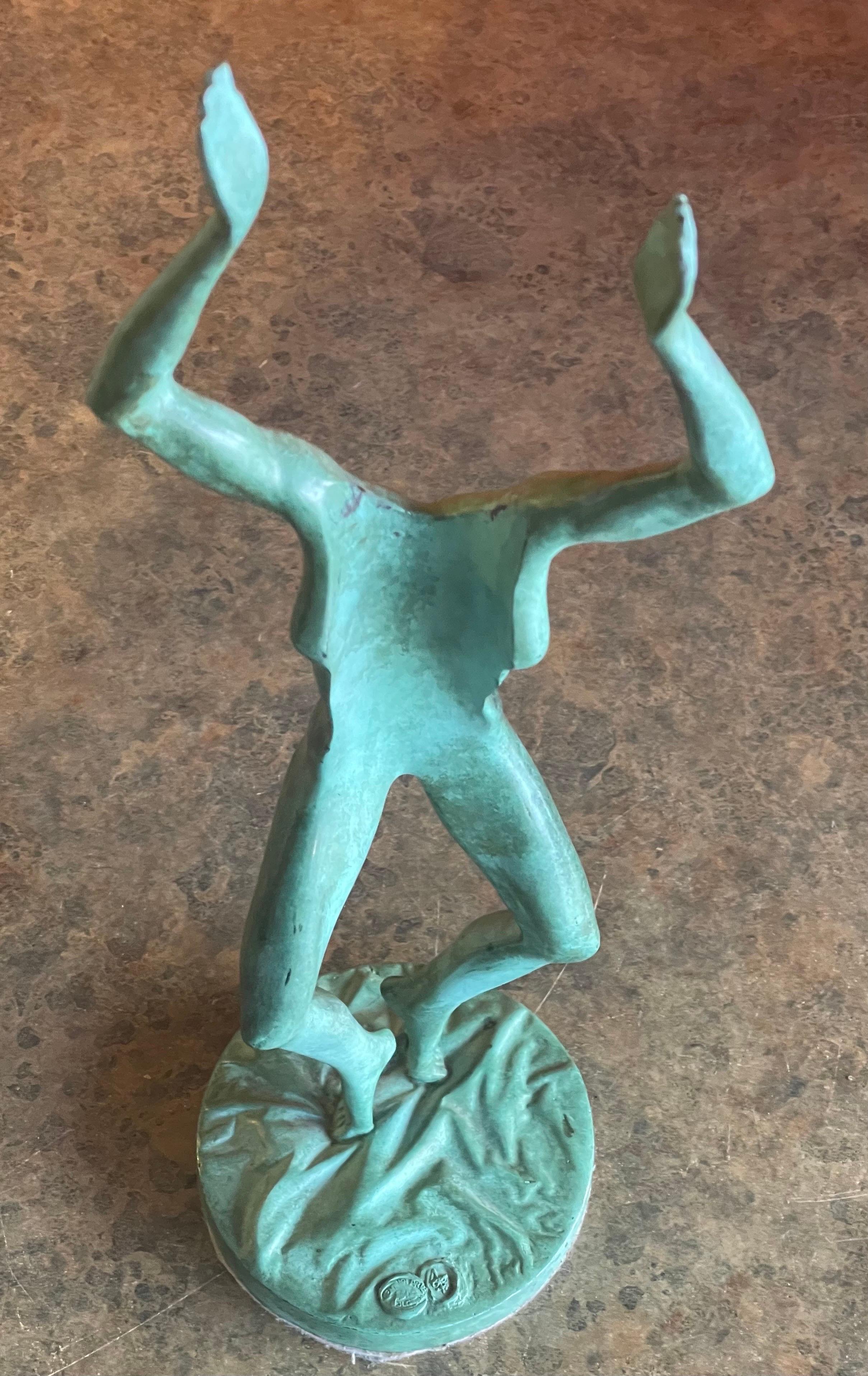 Patinated Verdigras Bronze Figurative Sculpture by Venturi Arte Bologna For Sale 3