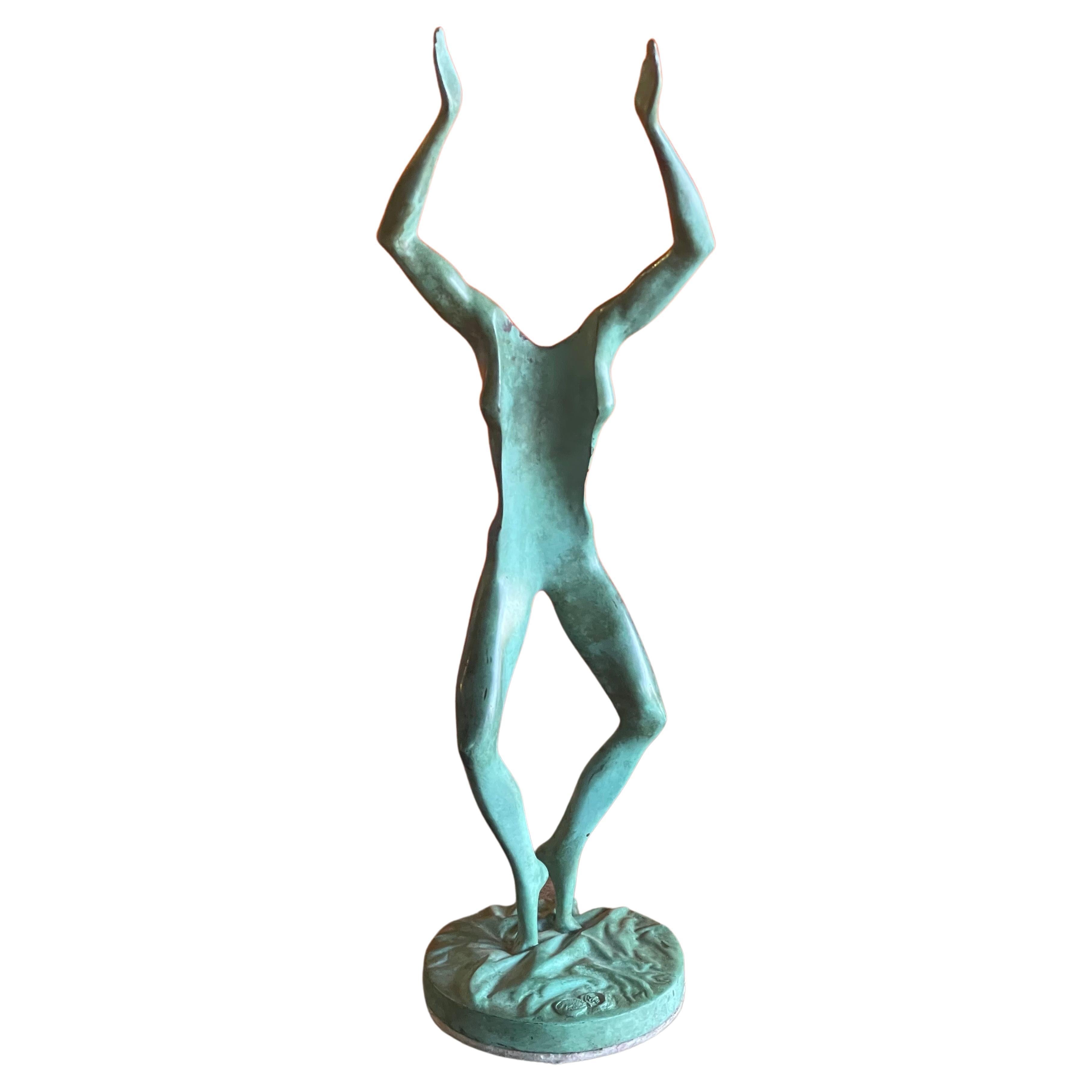 Patinated Verdigras Bronze Figurative Sculpture by Venturi Arte Bologna For Sale