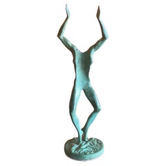 Vintage Patinated Verdigras Bronze Figurative Sculpture by Venturi Arte Bologna