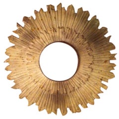 Patinated White Sunburst Ceiling Mount Attributed to E.F. Caldwell
