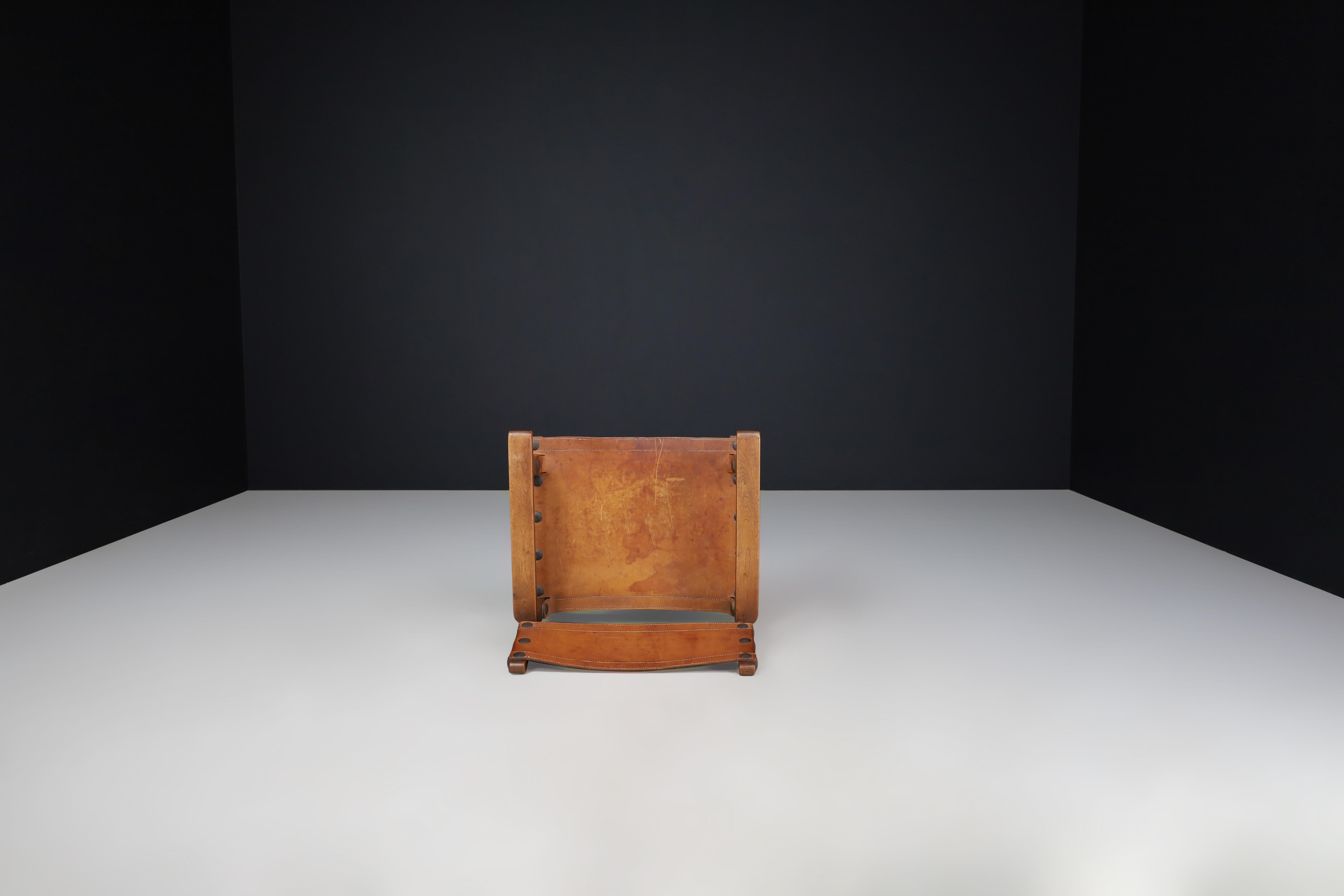 Patinated Wood and Cognac Leather 