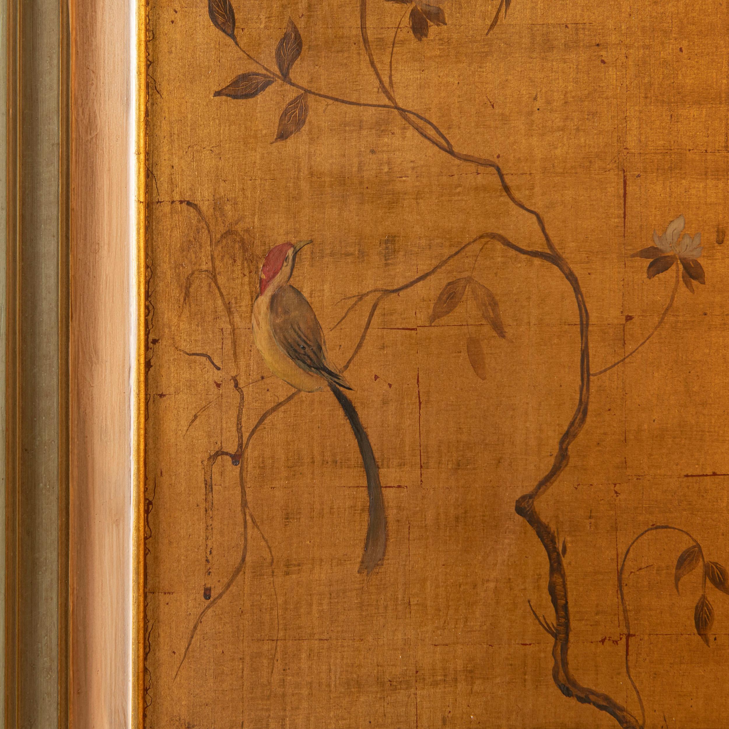 Patinated Wood and Gold Leaf Screen. France, Mid-20th Century In Good Condition For Sale In Buenos Aires, Buenos Aires
