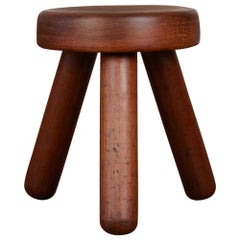 Vintage Patinated Wood Tripod Milking Stool