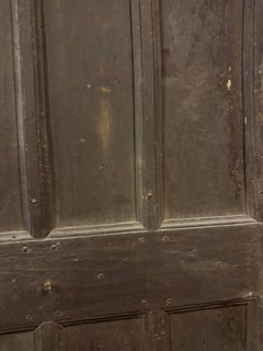 Patinated wooden entrance door, main door rustic carved with panels, Italy