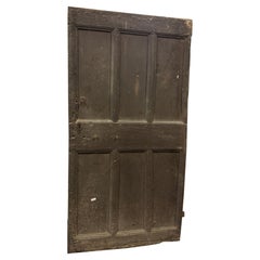 Antique Patinated wooden entrance door, main door rustic carved with panels, Italy