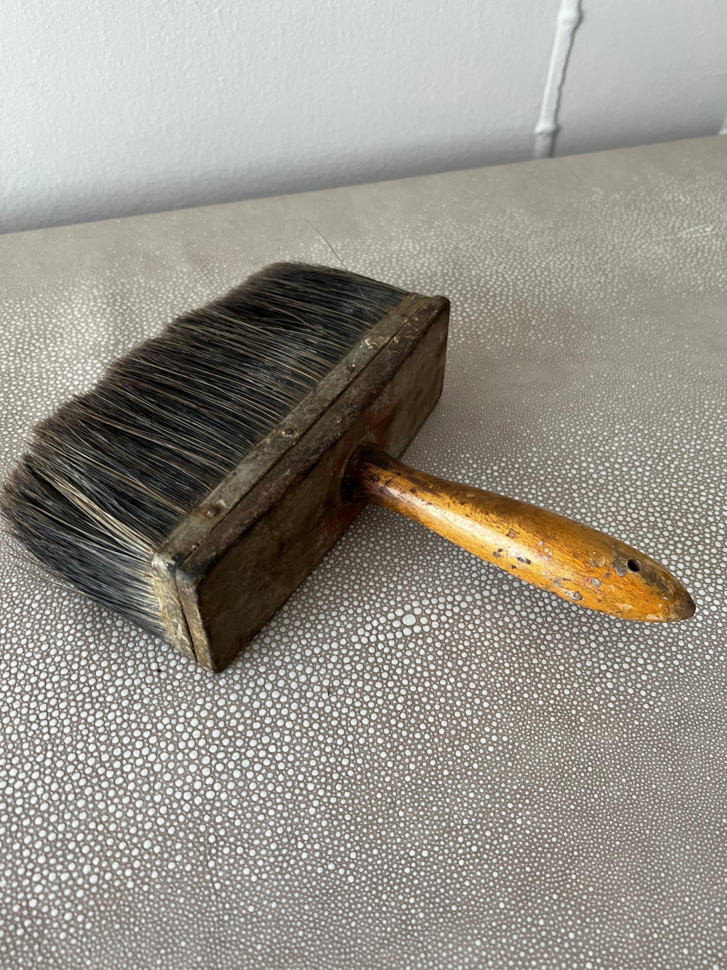 Brushed Patinated Wooden Handle Paint Brush For Sale