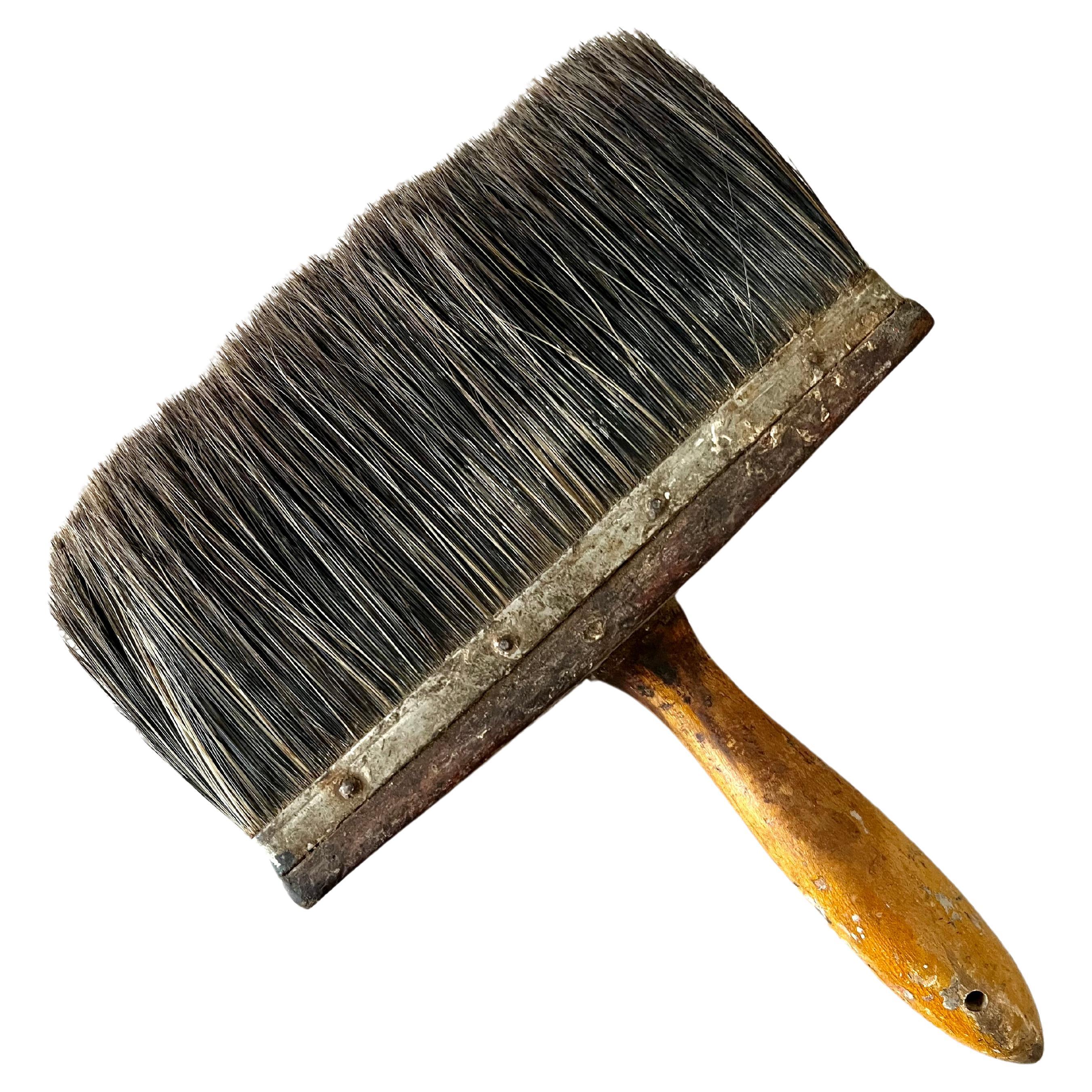 Patinated Wooden Handle Paint Brush For Sale at 1stDibs