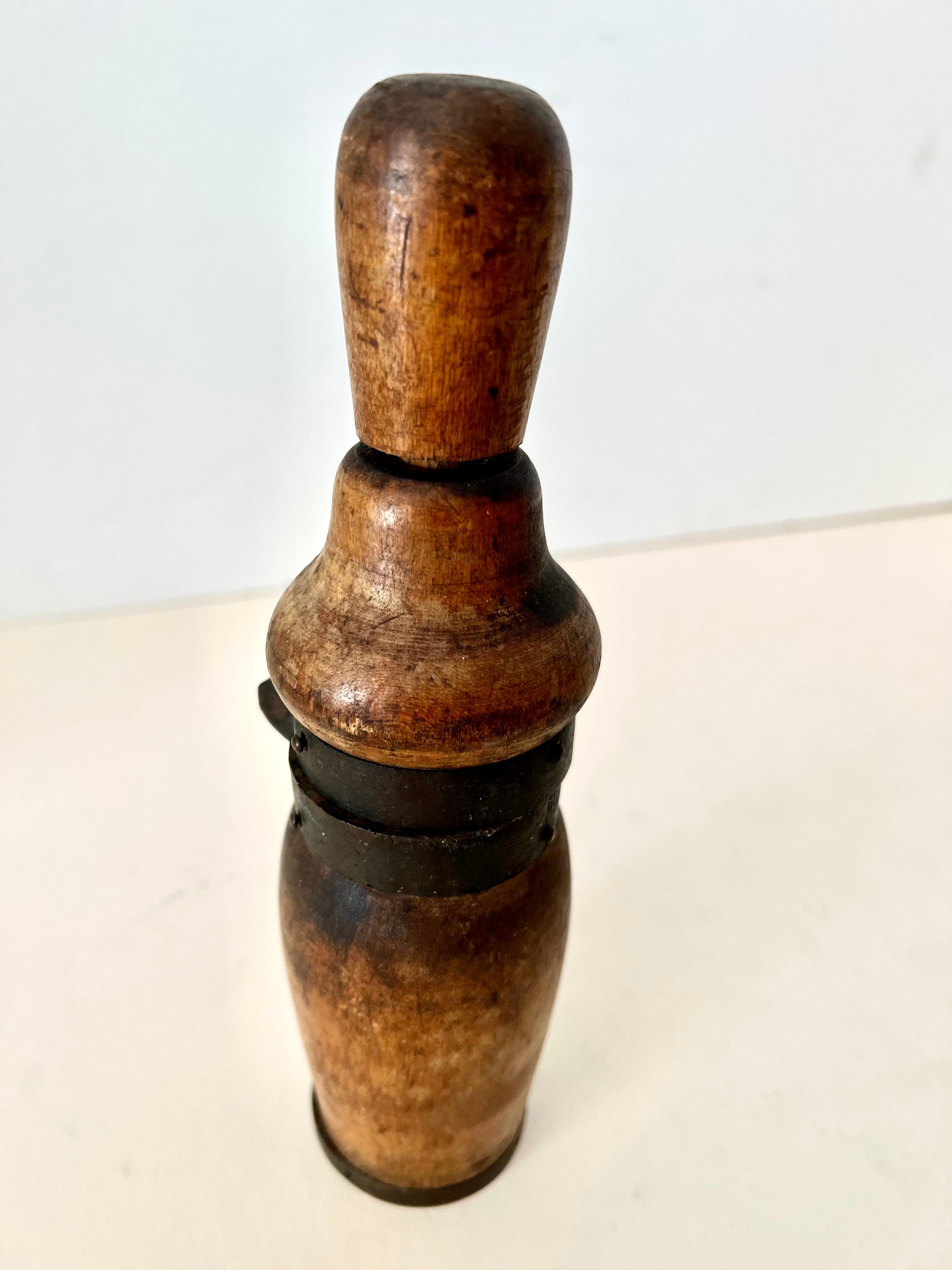 Patinated Wooden Kitchen Wine Tool and Decorative Piece In Good Condition For Sale In Los Angeles, CA