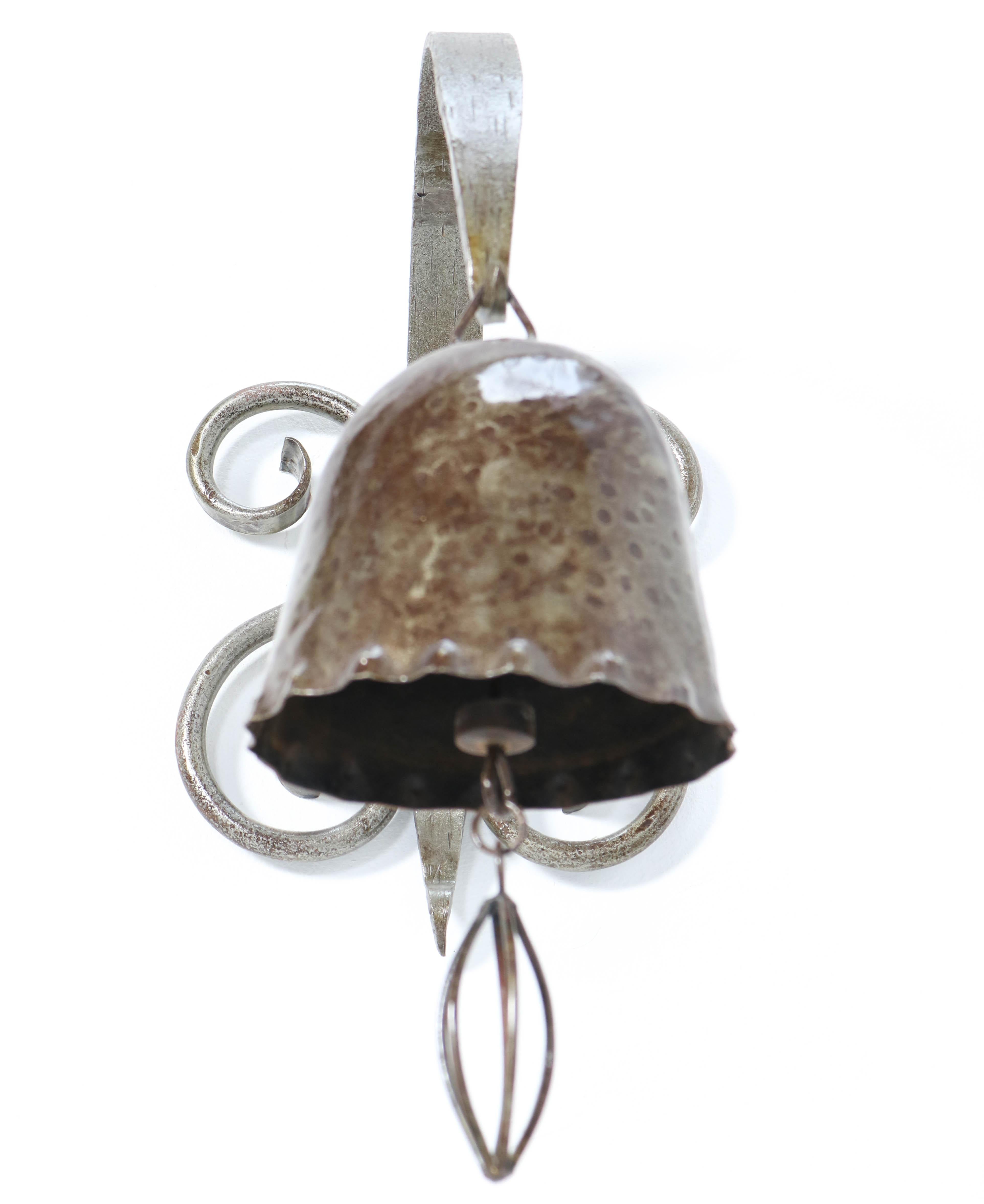 Patinated Wrought Iron Art Deco Amsterdam School Gong or Bell, 1930s For Sale 1