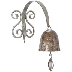 Patinated Wrought Iron Art Deco Amsterdam School Gong or Bell, 1930s