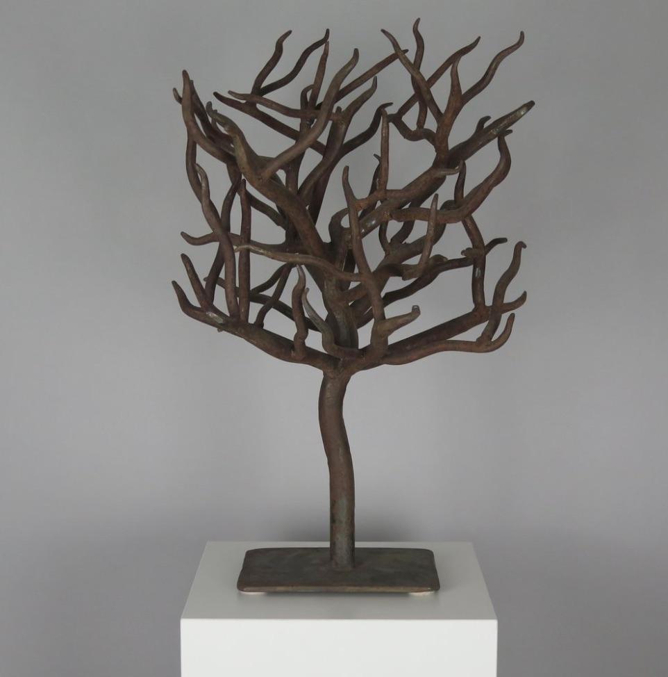 French Patinated Wrought Iron Tree Sculpture For Sale