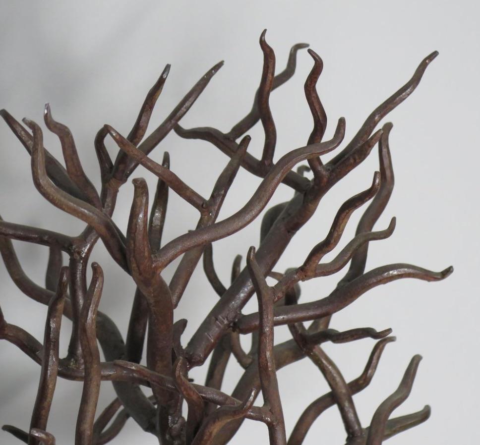 Mid-20th Century Patinated Wrought Iron Tree Sculpture For Sale