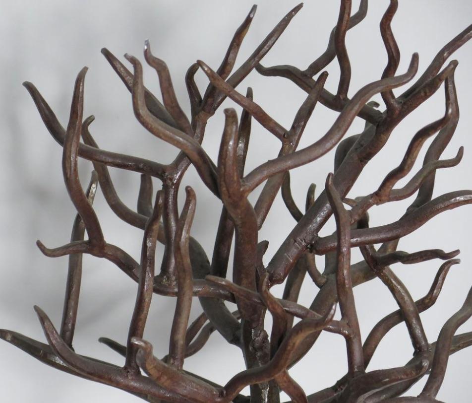 Patinated Wrought Iron Tree Sculpture For Sale 1