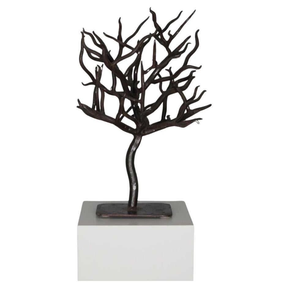 Patinated Wrought Iron Tree Sculpture For Sale