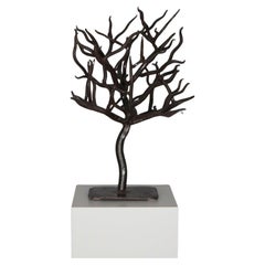 Retro Patinated Wrought Iron Tree Sculpture