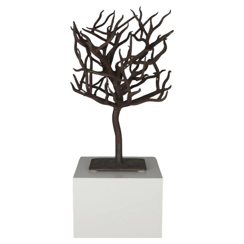 Sculpture d'arbre en fer forgé patiné