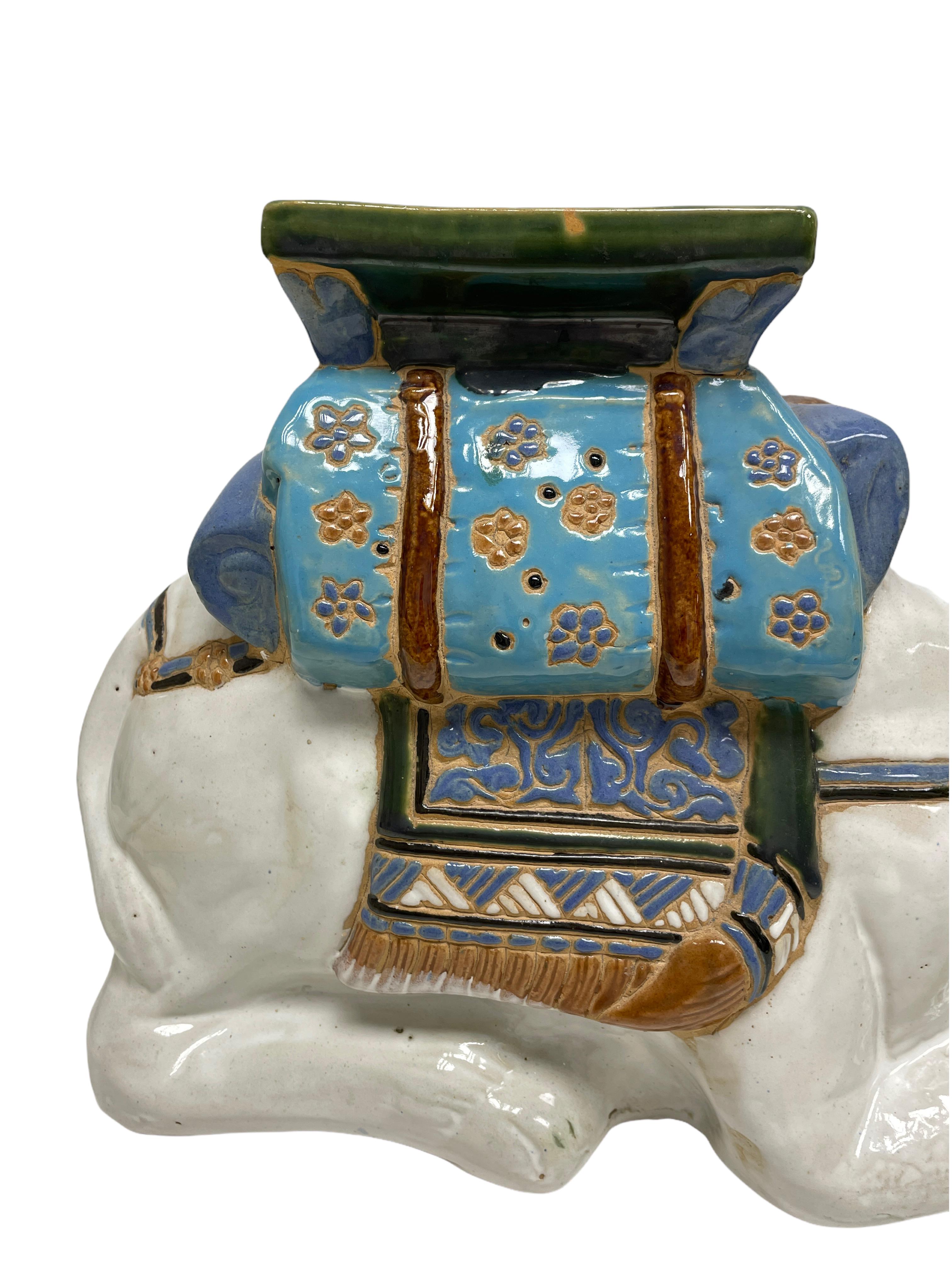 Patio Decoration Ceramic Hollywood Regency Camel Garden Flower Pot Stand Vintage 1