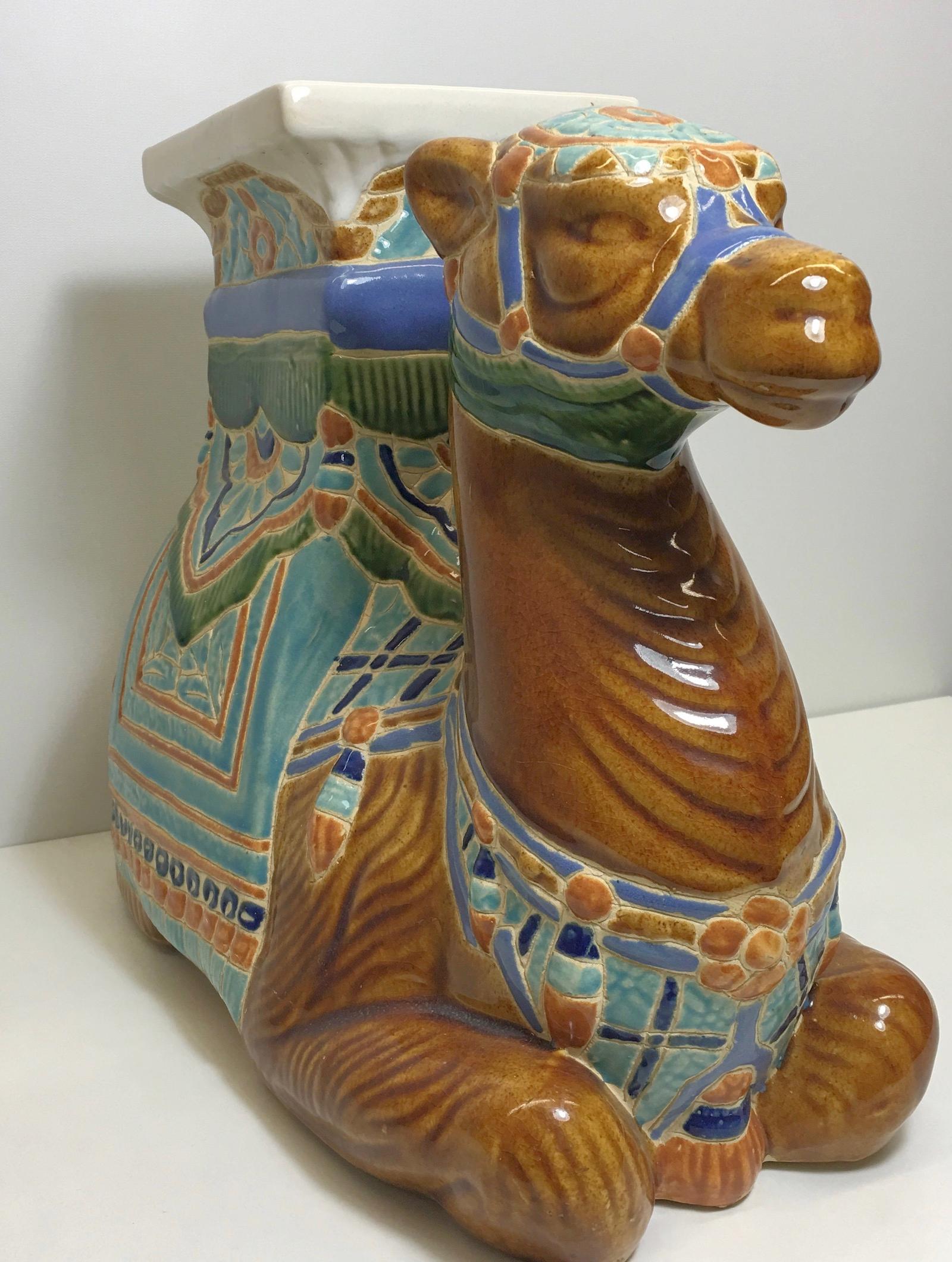 ceramic camel garden stool