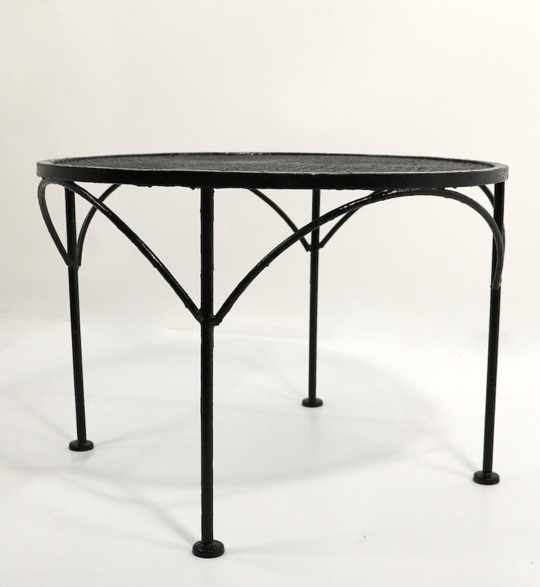Wrought Iron Patio Garden Table by Salterini