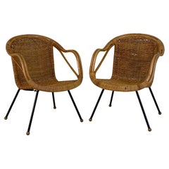 Retro Patio Lounge Armchairs by Tropic Cane of Hong Kong
