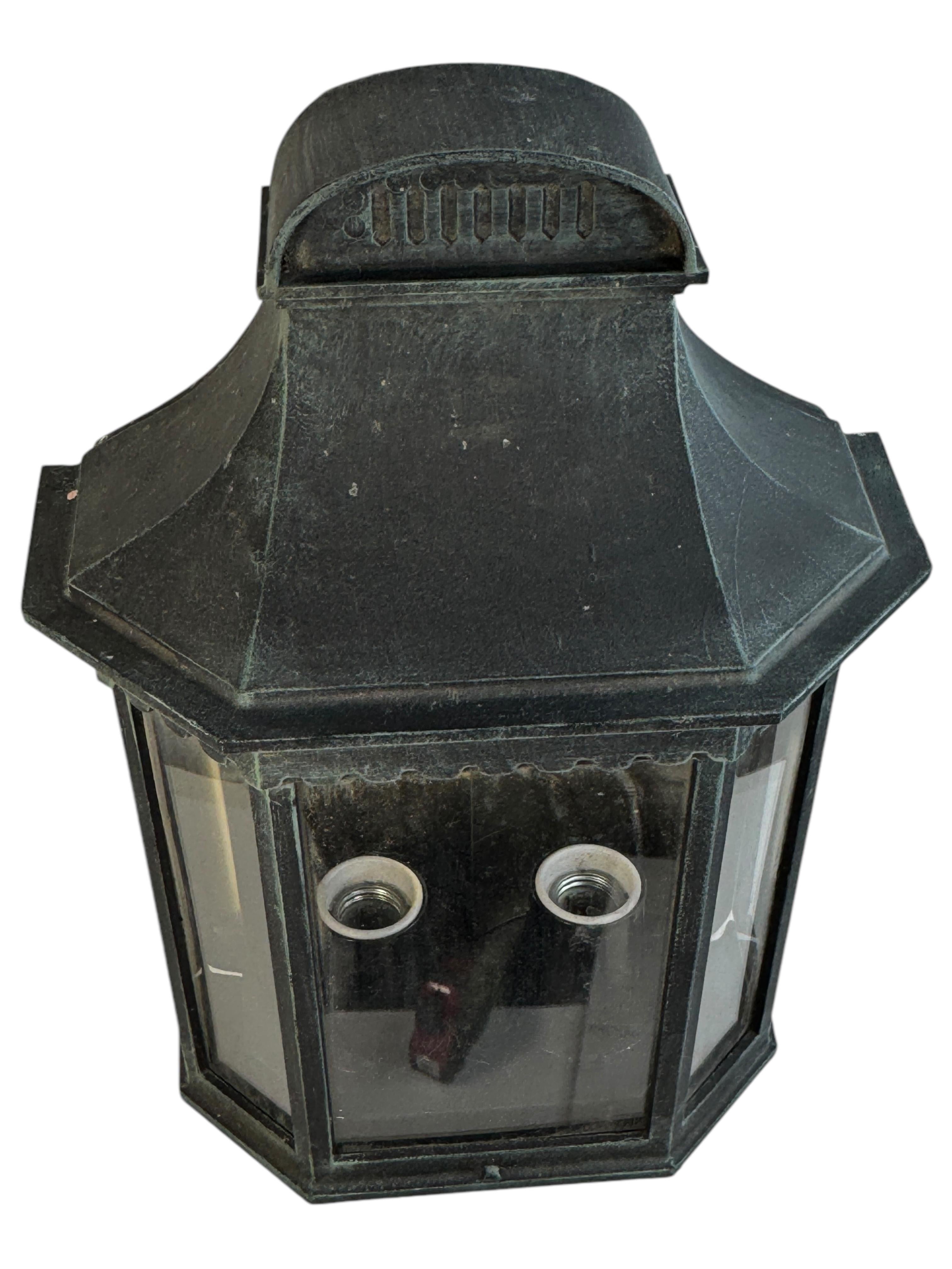 Mid-Century Modern Patio or Outdoor Glass & Metal Wall Light Sconce, Germany, 1970s For Sale