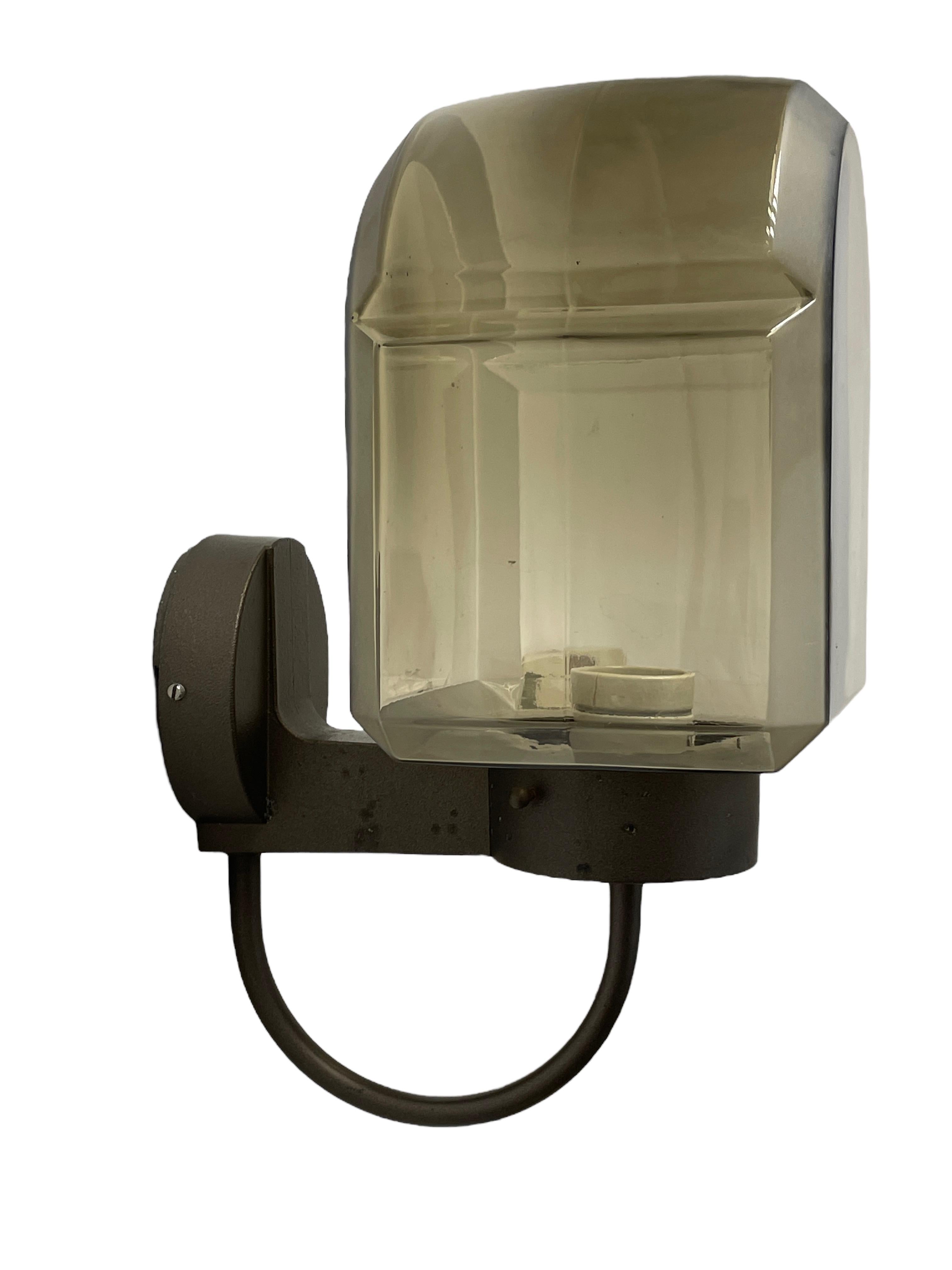 Late 20th Century Patio or Outdoor Modernist Glass Wall Light Sconce, Germany, 1980s For Sale
