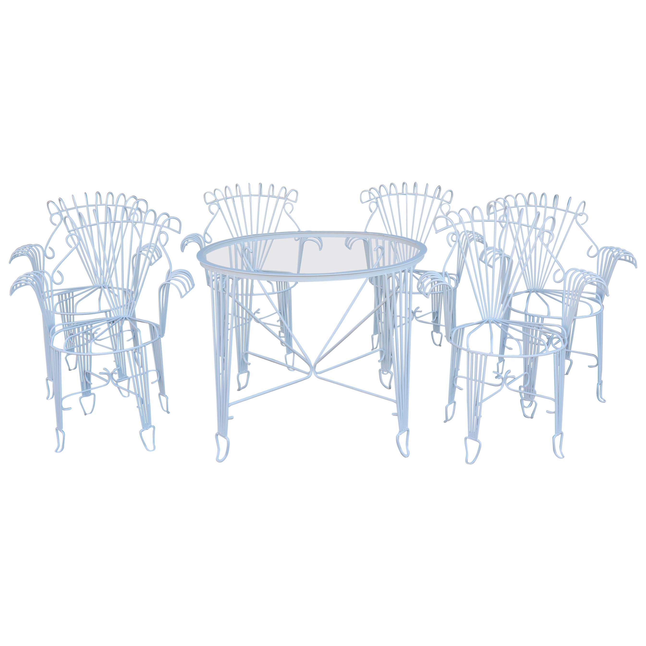 Patio Set Consisting of Six Chairs and Table 
