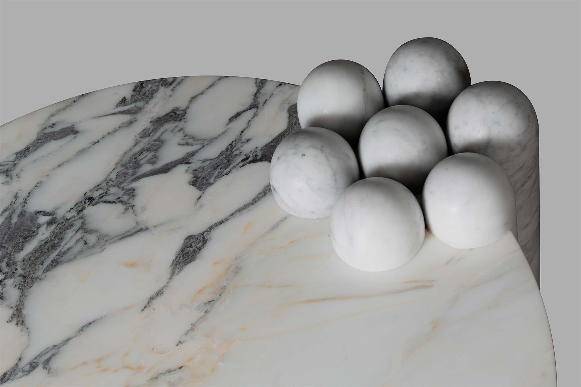 Portuguese Sculptural Patisserie Coffee Table by Lara Bohinc in mixed Marble, in Stock For Sale