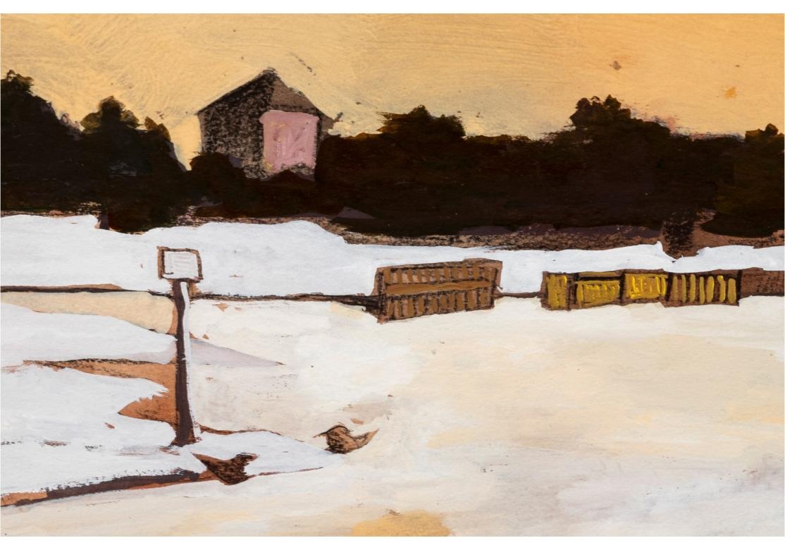 Paton Miller, (americano, nato nel 1953) Grande quadrato olio su carta montato su tela in vendita 2
