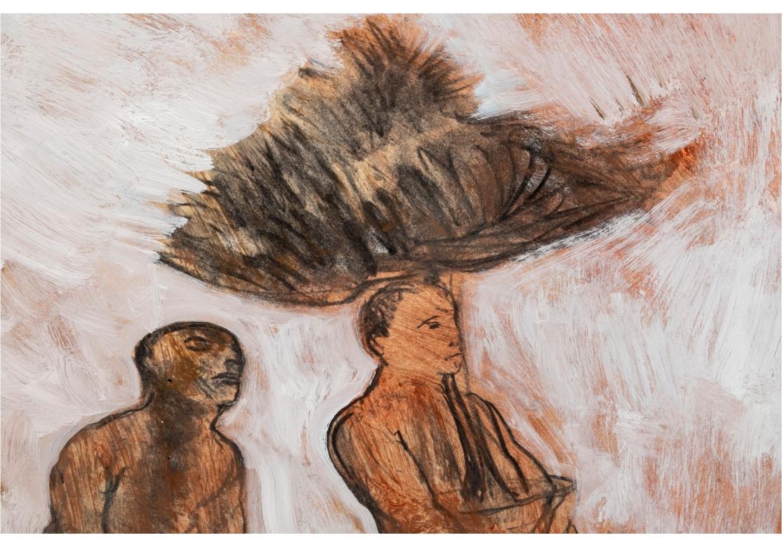 Tela Paton Miller, (americano, nato nel 1953) Grande quadrato olio su carta montato su tela in vendita