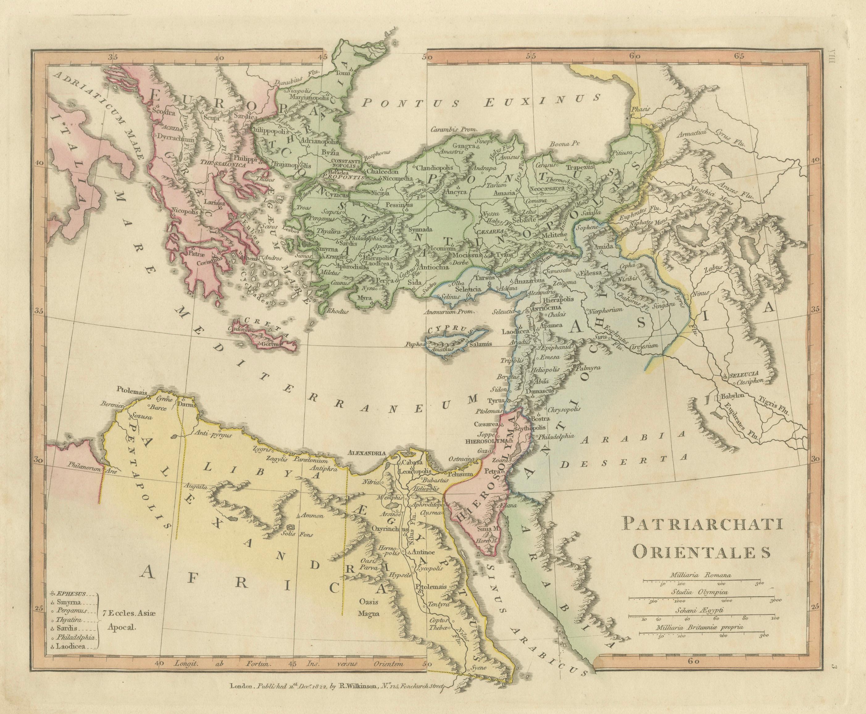 Patriarchati Orientales — Early Christian Patriarchates Map, Wilkinson 1822