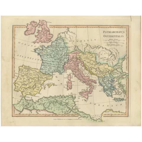 Patriarchatus Occidentalis — Western Patriarchate Map, Wilkinson 1822