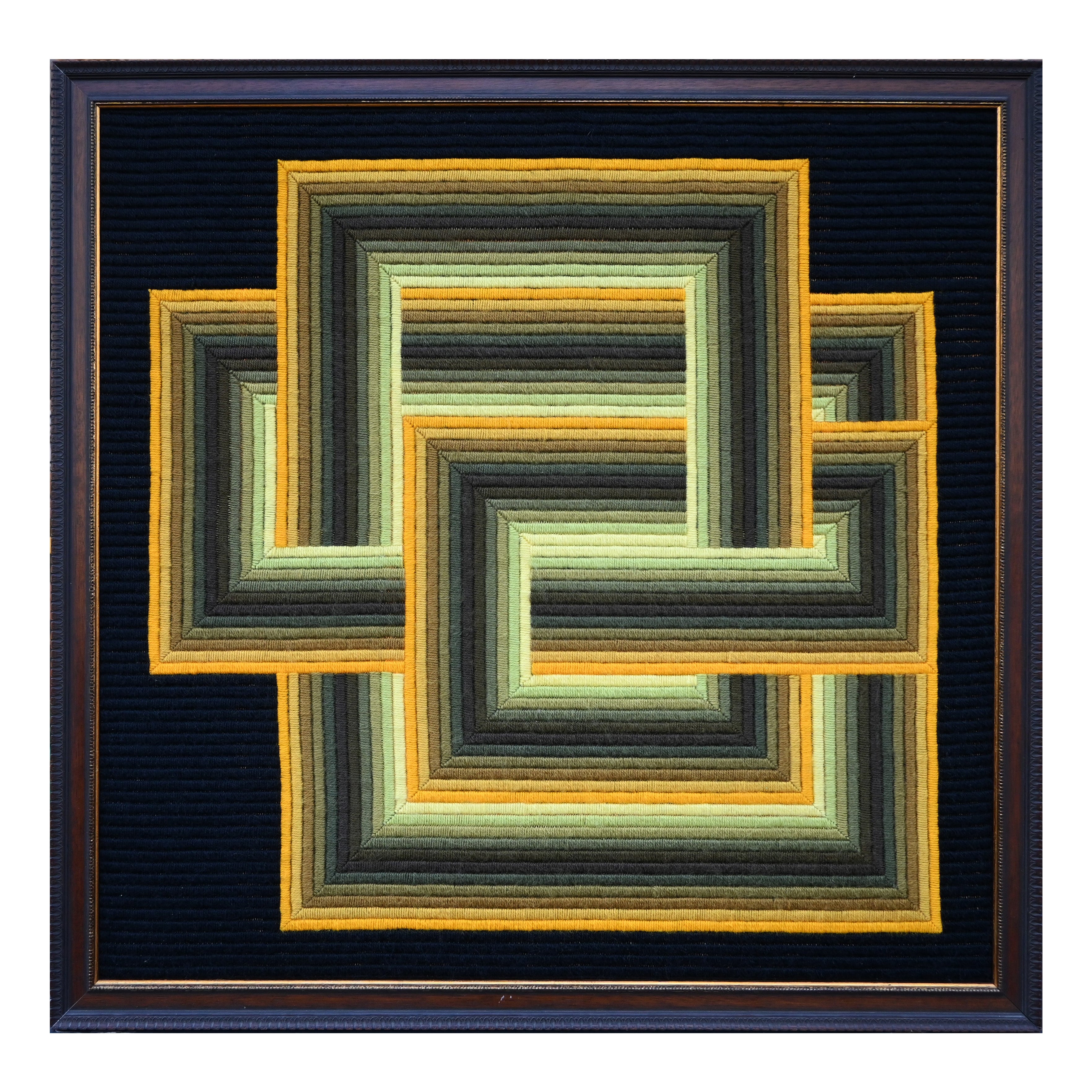 Patrice Allard, Kinetic Framed tapestry, Vasarely School - Circa 1970 - N 1591 For Sale
