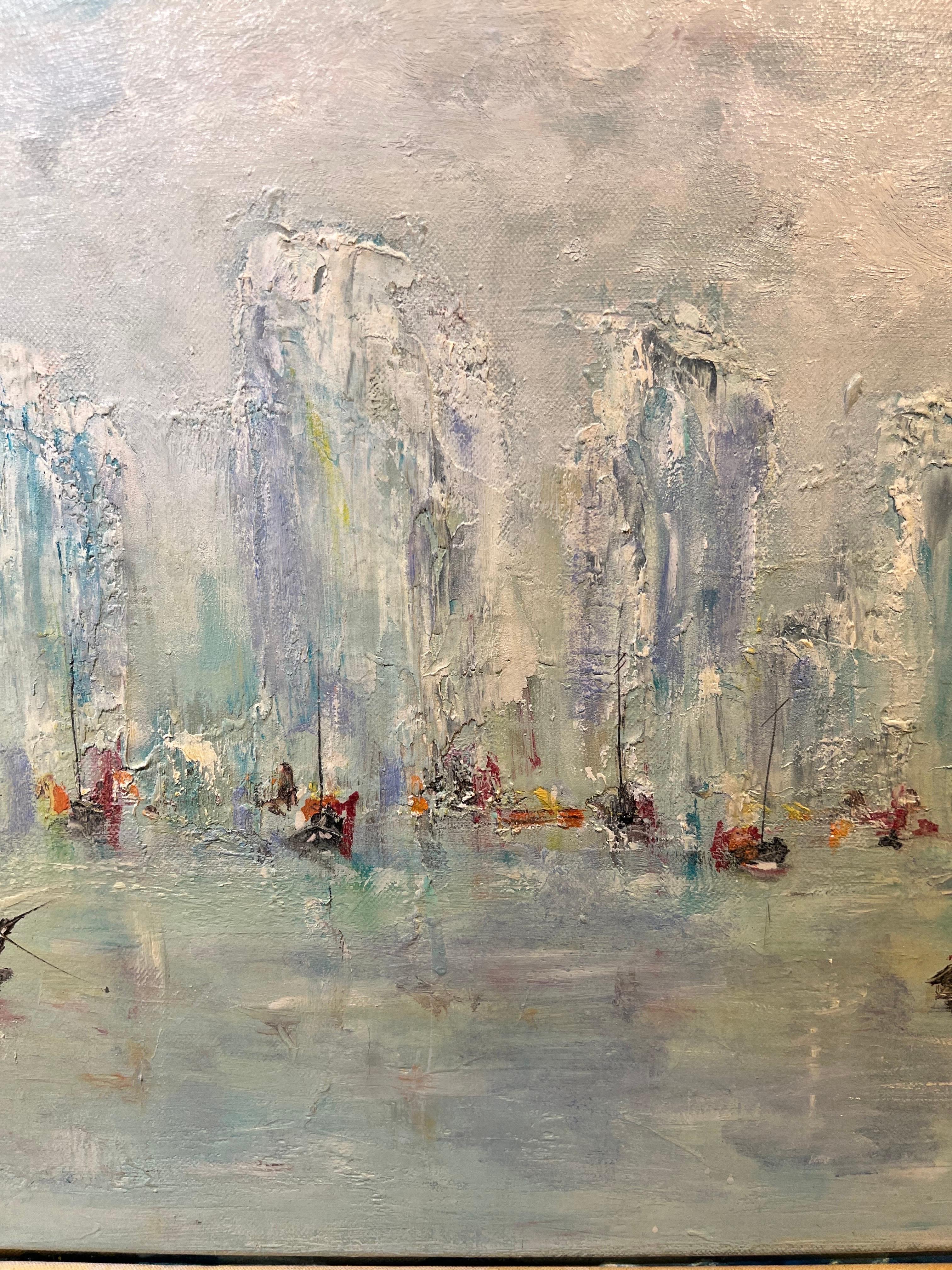Fishermanes - Contemporary Painting by Patrice Brunet