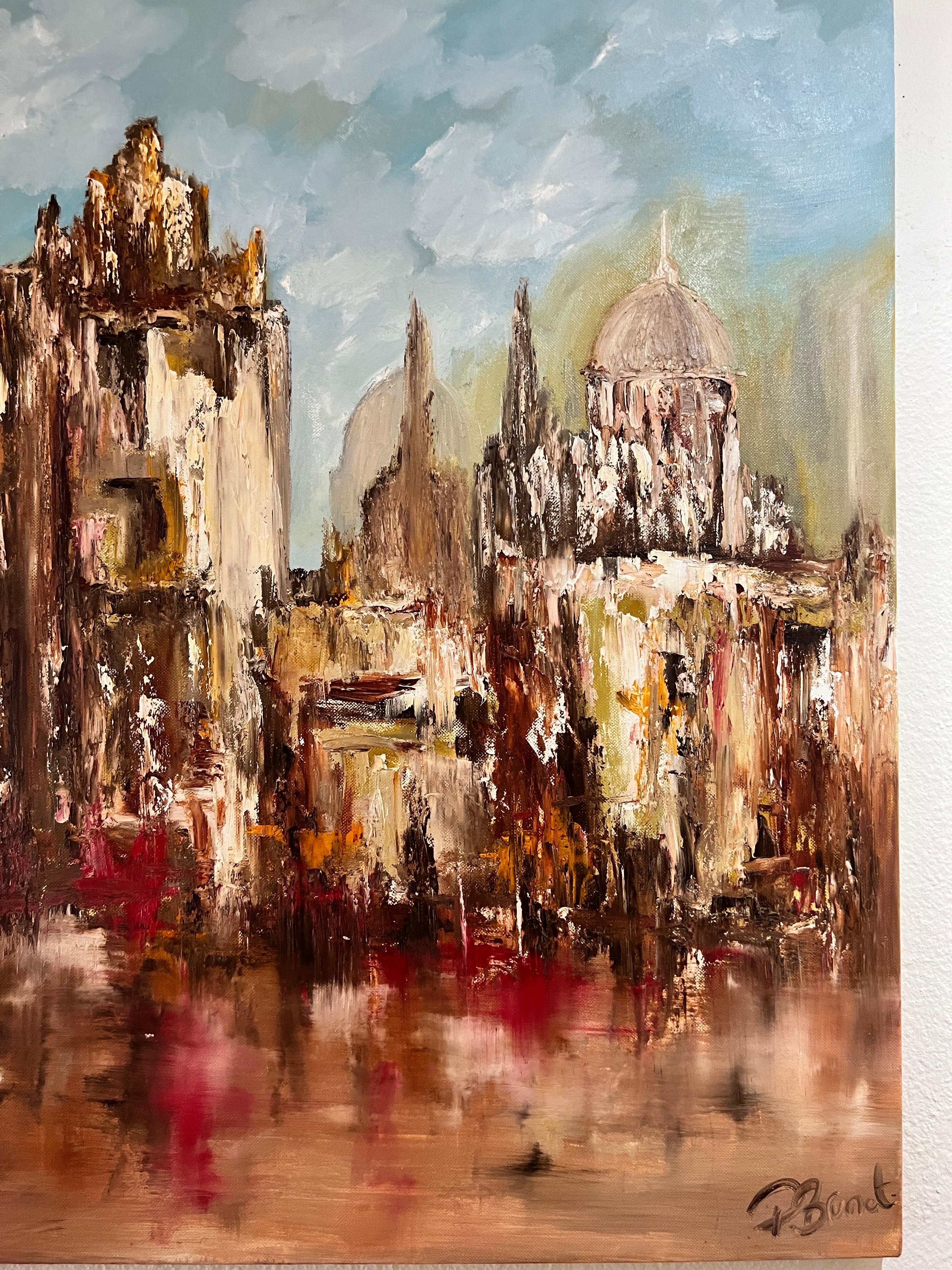 Roma - Landscape Painting Marrone di Patrice Brunet