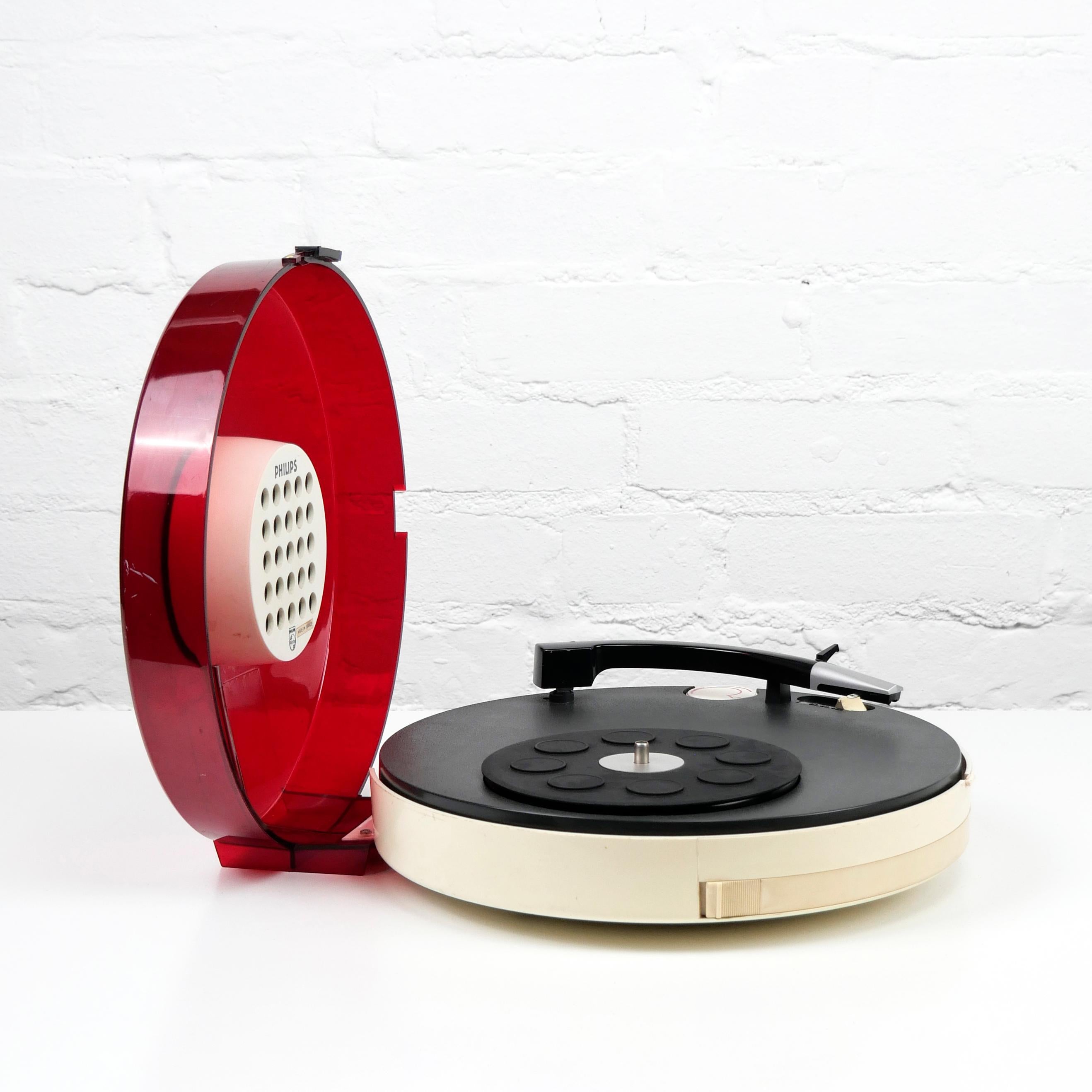 Dutch Patrice Dupont, Philips 22GF303 UFO Record Player, 1969, Space Age, Working