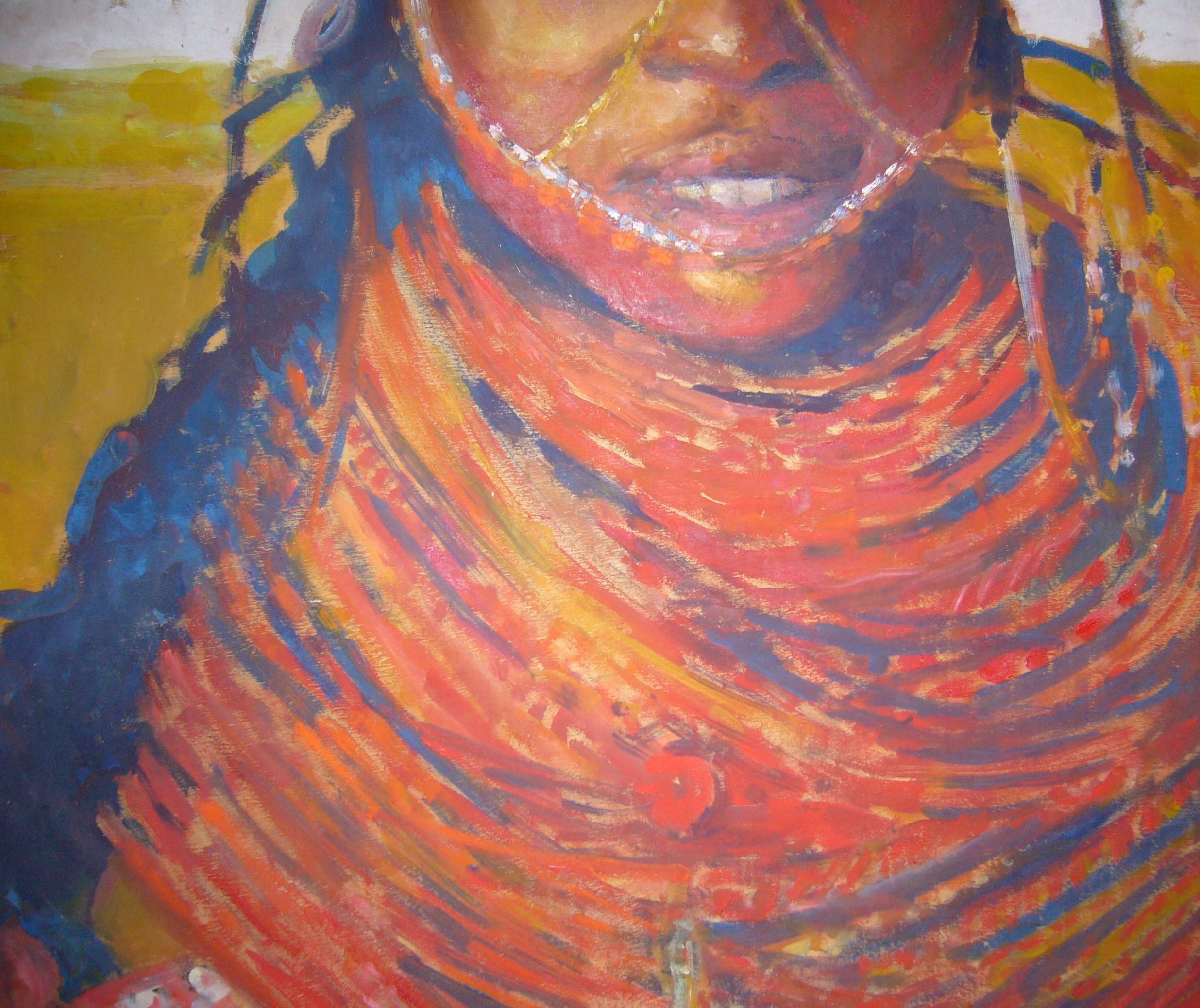 Porträt eines Massai, Öl auf Tafel. Mit Rahmen: 124cm x 91cm.

Patrice Landauer ist ein französischer Künstler, der 1965 geboren wurde.

Patrice Landauer hat seinen Stil im Rahmen einer sehr langen künstlerischen Ausbildung entwickelt. Er wurde an