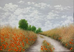 "Evasion" by Patrice MARCHAL, oil painting on canvas, size with frame 68x95 cm