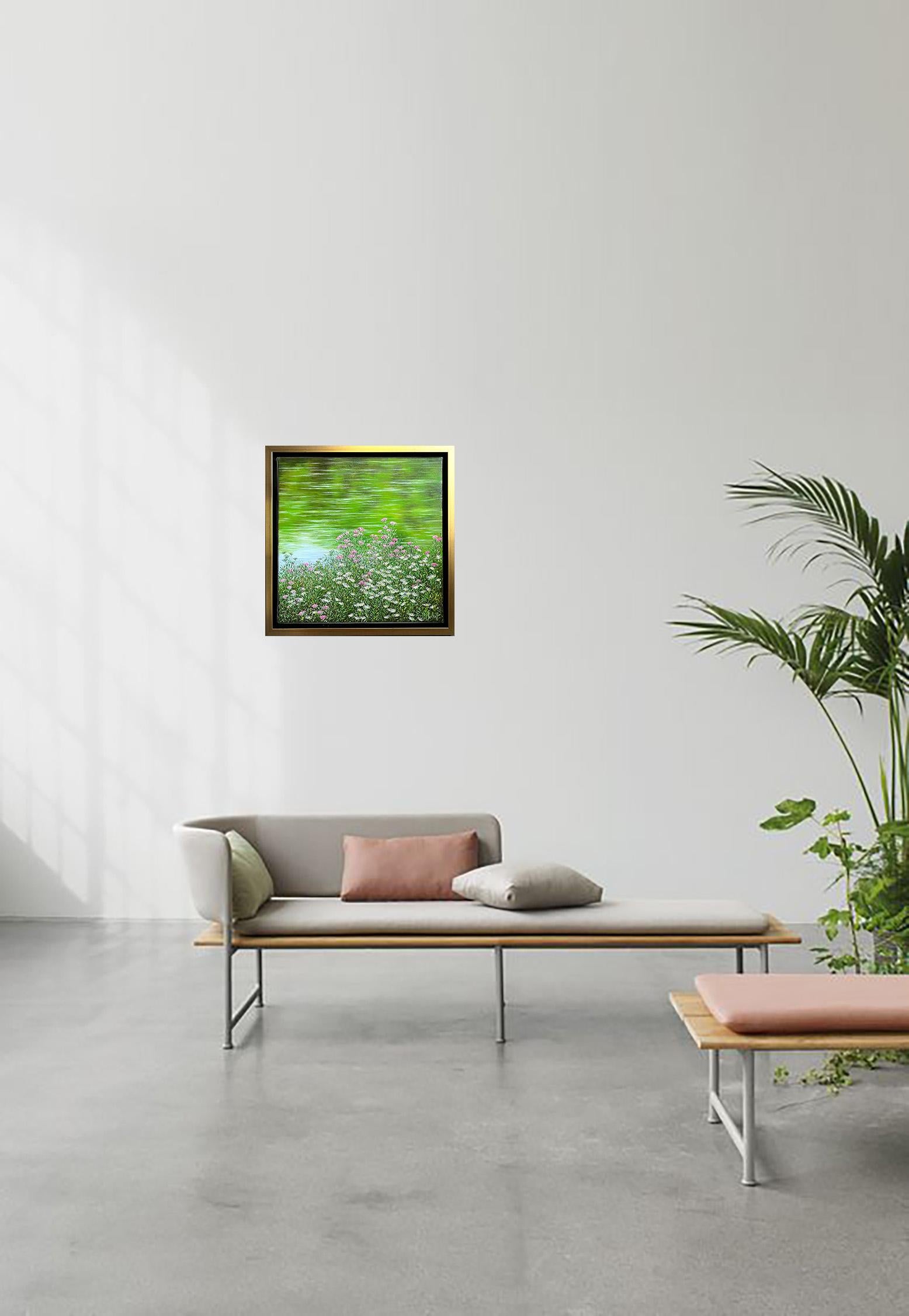 Tranquilité - Landscape Painting Verde de Patrice Marchal
