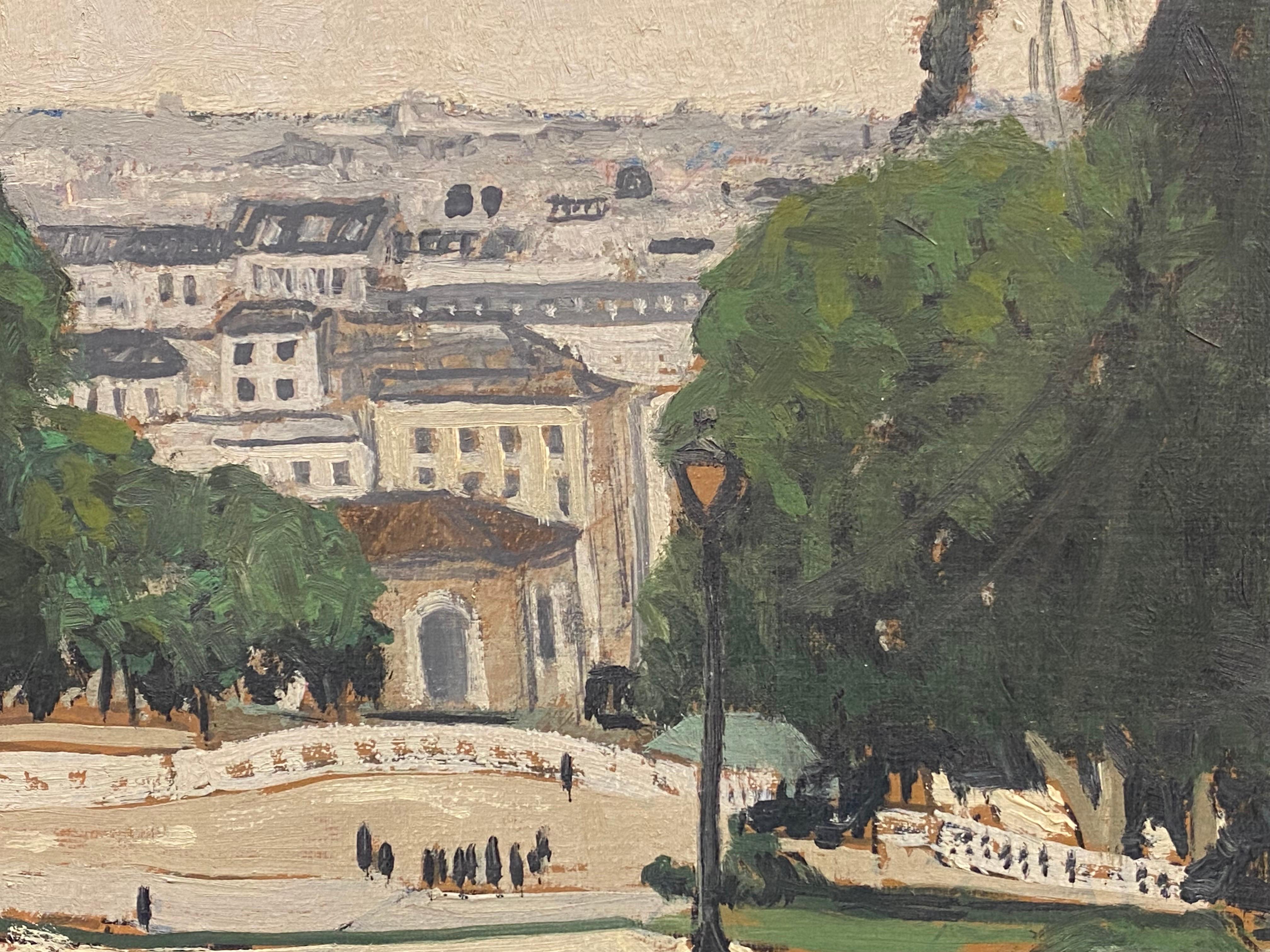 Artist/ School: Patrice Poindrelle (French b. 1954)

Title: Paris, viewed from Montmartre

Medium: oil painting on canvas, unframed.

Size:  painting: 7.5 x 9.5 inches     

Provenance: private collection, Paris. 

Condition: The painting is in very
