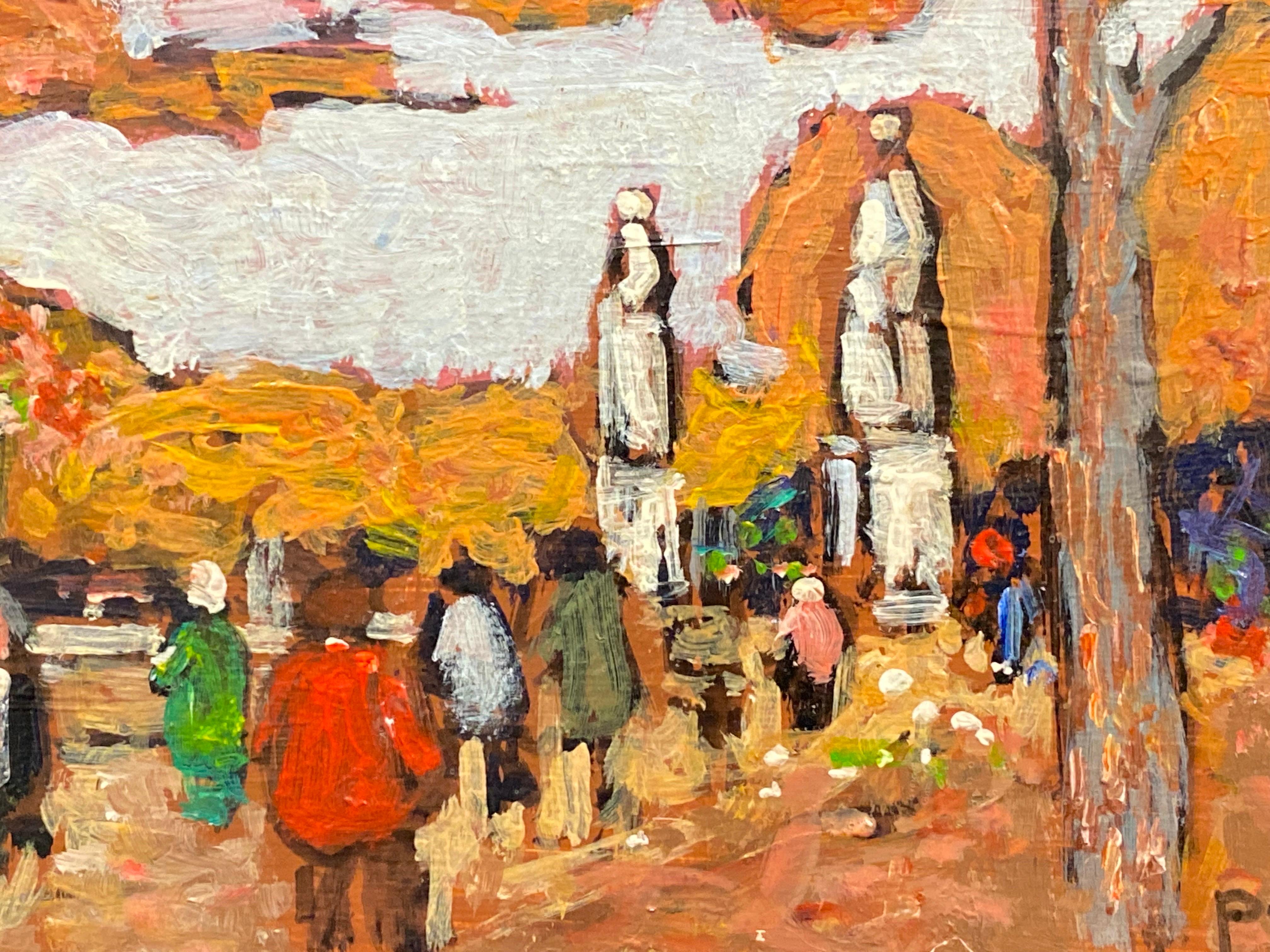 Peinture à l'huile impressionniste française - Park parisien en automne, signée  - Impressionnisme Painting par Patrice Poindrelle