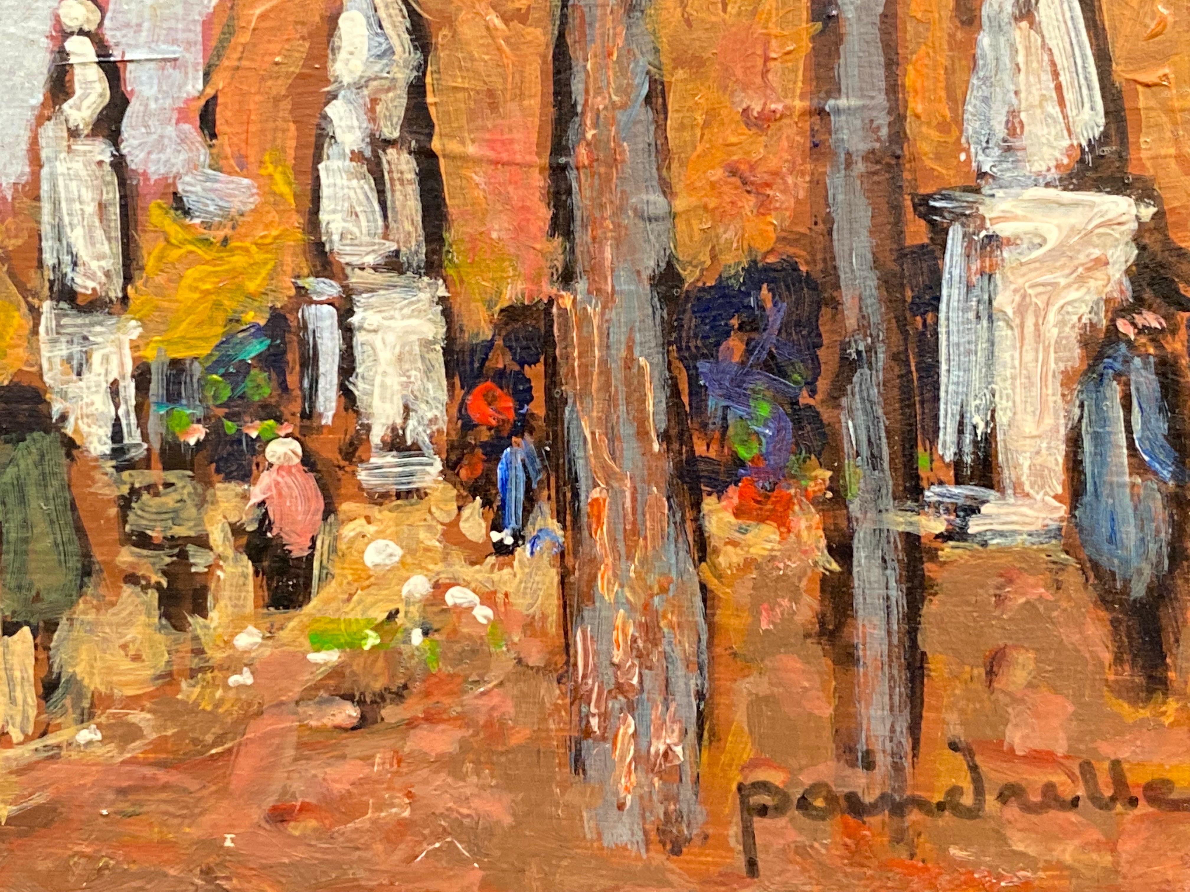 Artist/ School: Patrice Poindrelle (French b. 1954), signed on front and back, inscribed verso

Title: Luxembourg Gardens, Paris

Medium: oil painting on board, unframed.

Size:  painting: 4 x 7 inches     

Provenance: private collection, Paris.