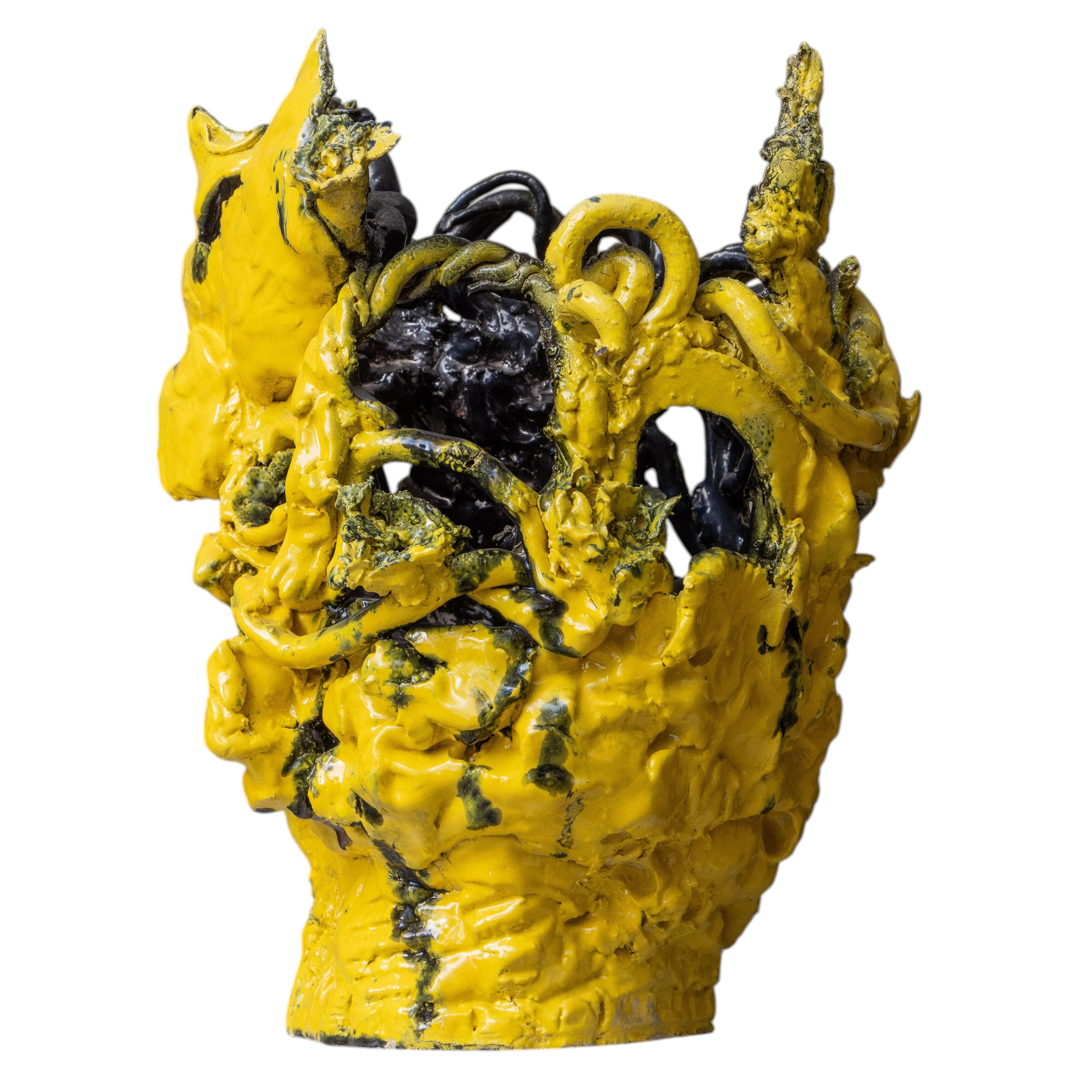 Patrice Valota, Astral Tower I, Unique Glazed Faience Sculpture, 2021