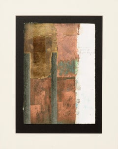 Vintage Copper and Gold Leaf Variations - Abstract Mixed Media Composition