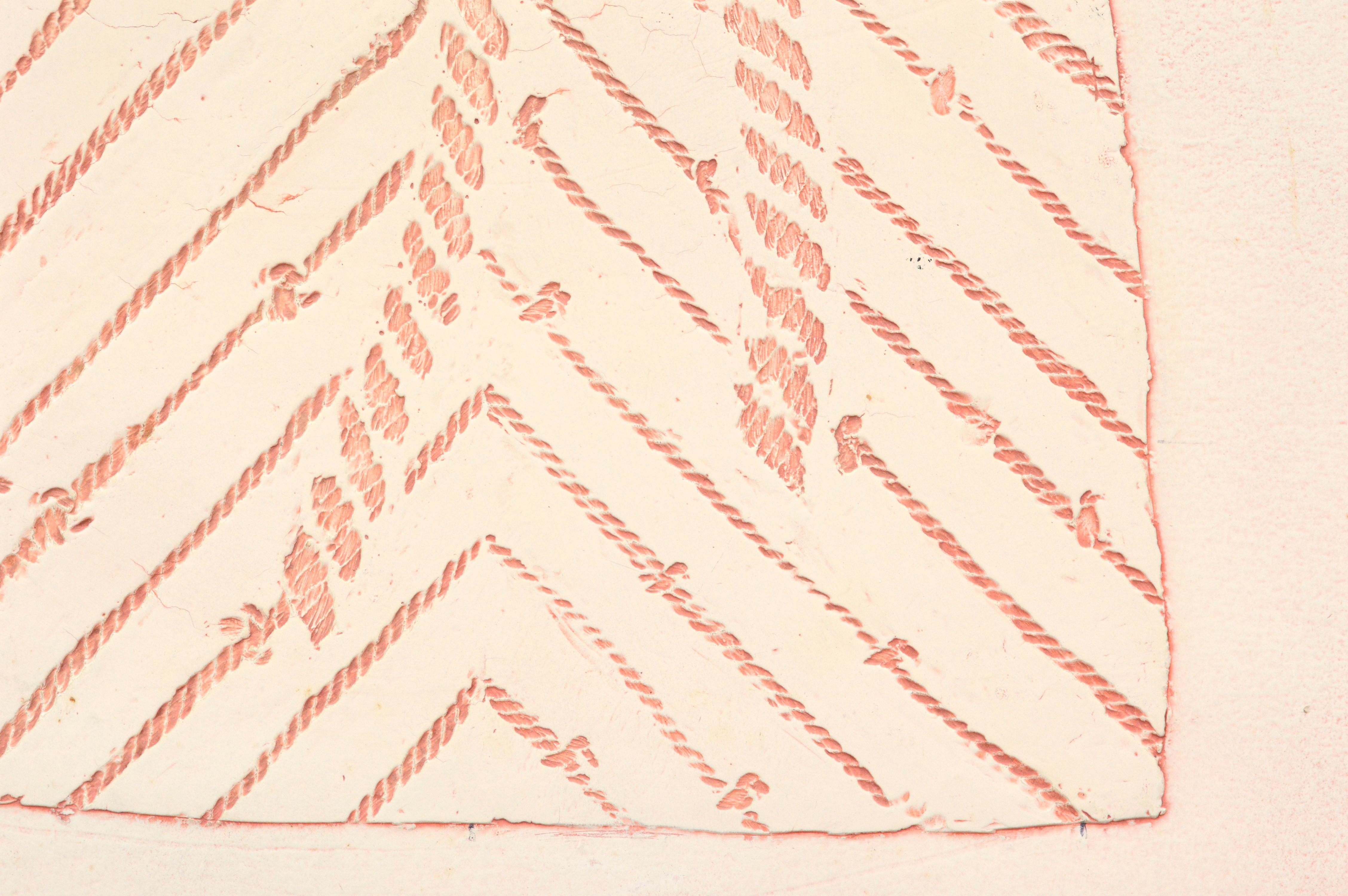 Kimono with Rope Texture - Collagraph Master Plate

Master plate for collagraph printmaking featuring a kimono with rope texture in warm neutral peach tones, by California artist Patricia A. Pearce (American, b. 1948). The organic rope texture