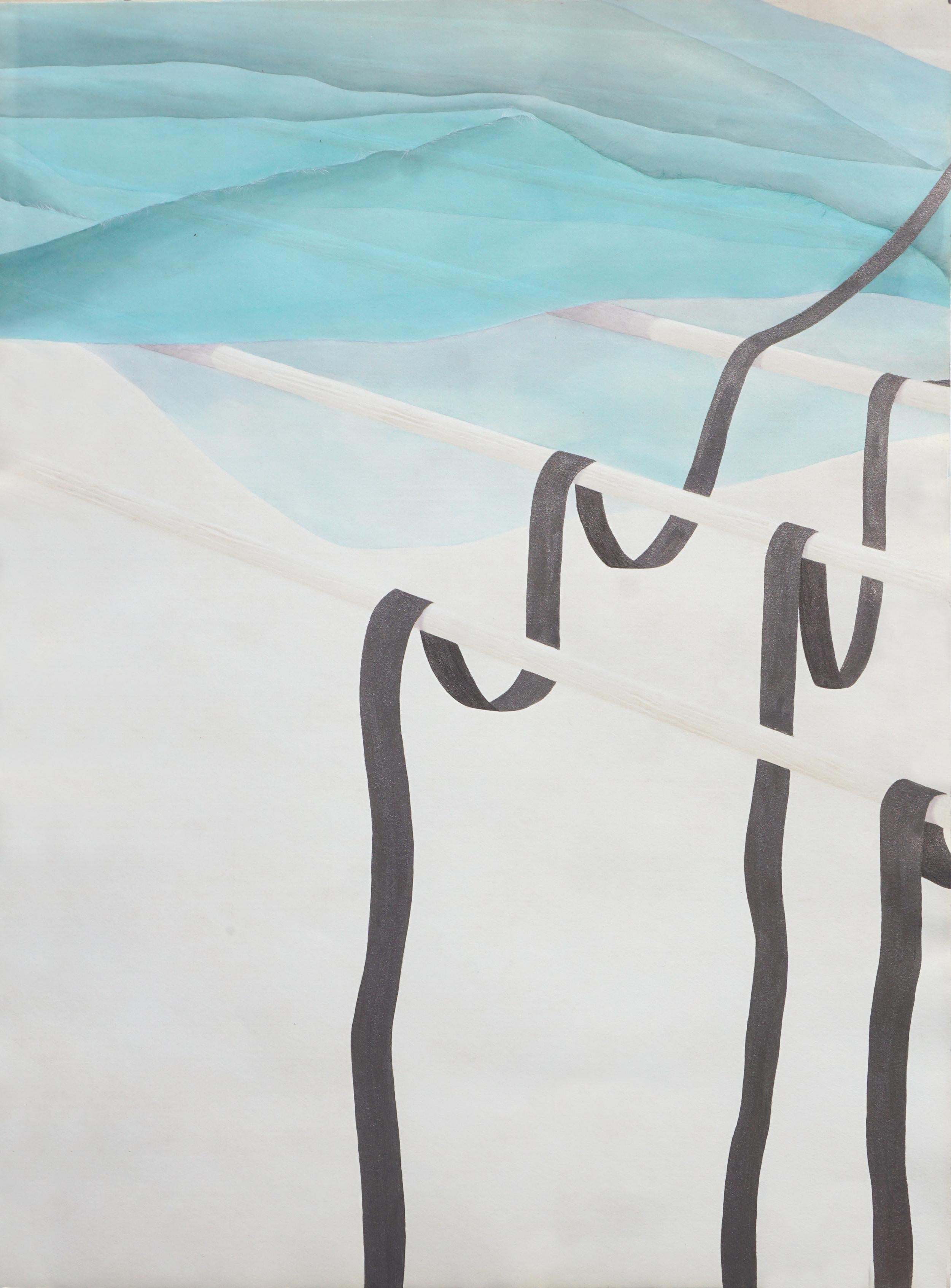 Copper Falls Southwest Collotype Abstract Triptych - Abstract Geometric Print by Patricia A Pearce