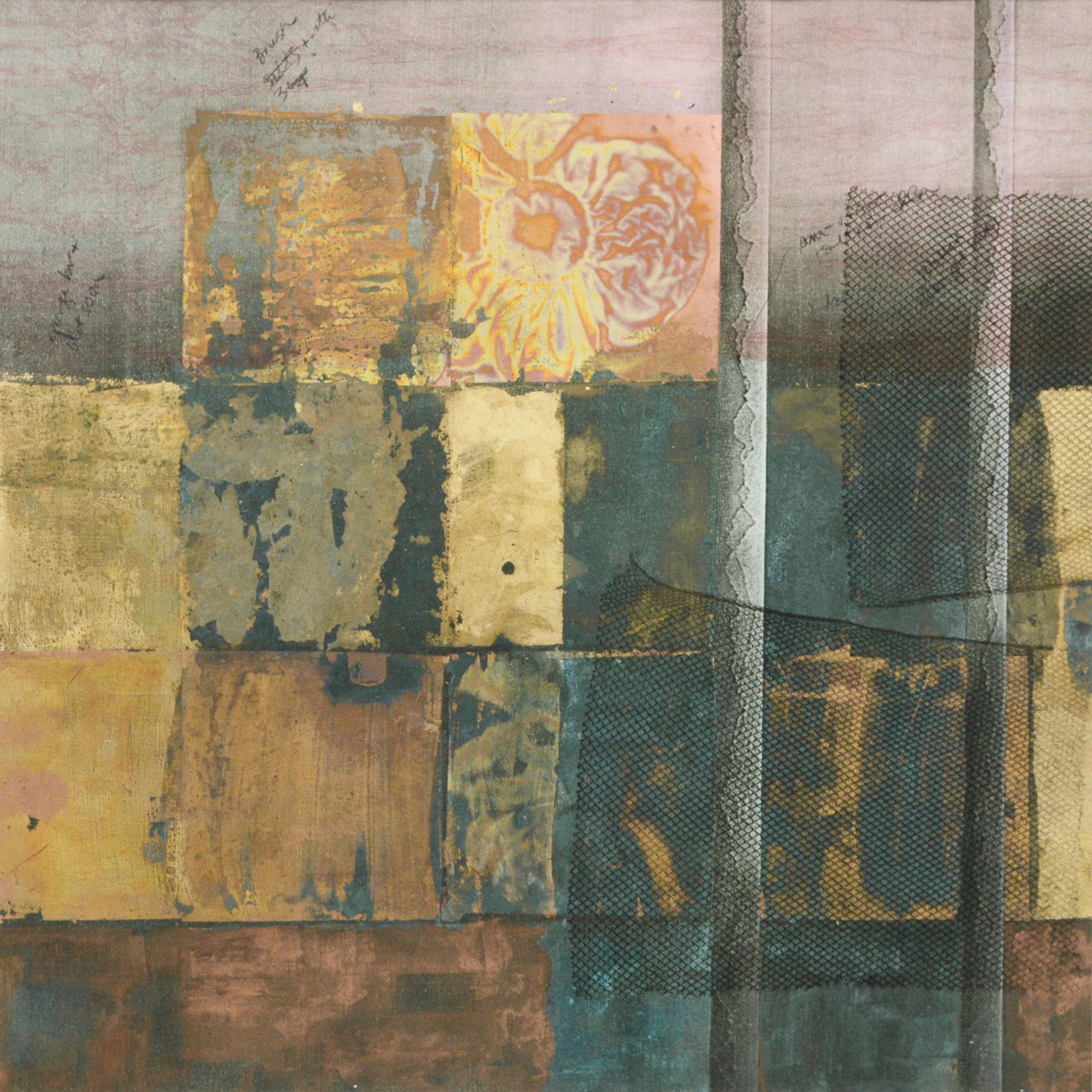 Gold and Copper Blocks - Painting by Patricia A Pearce