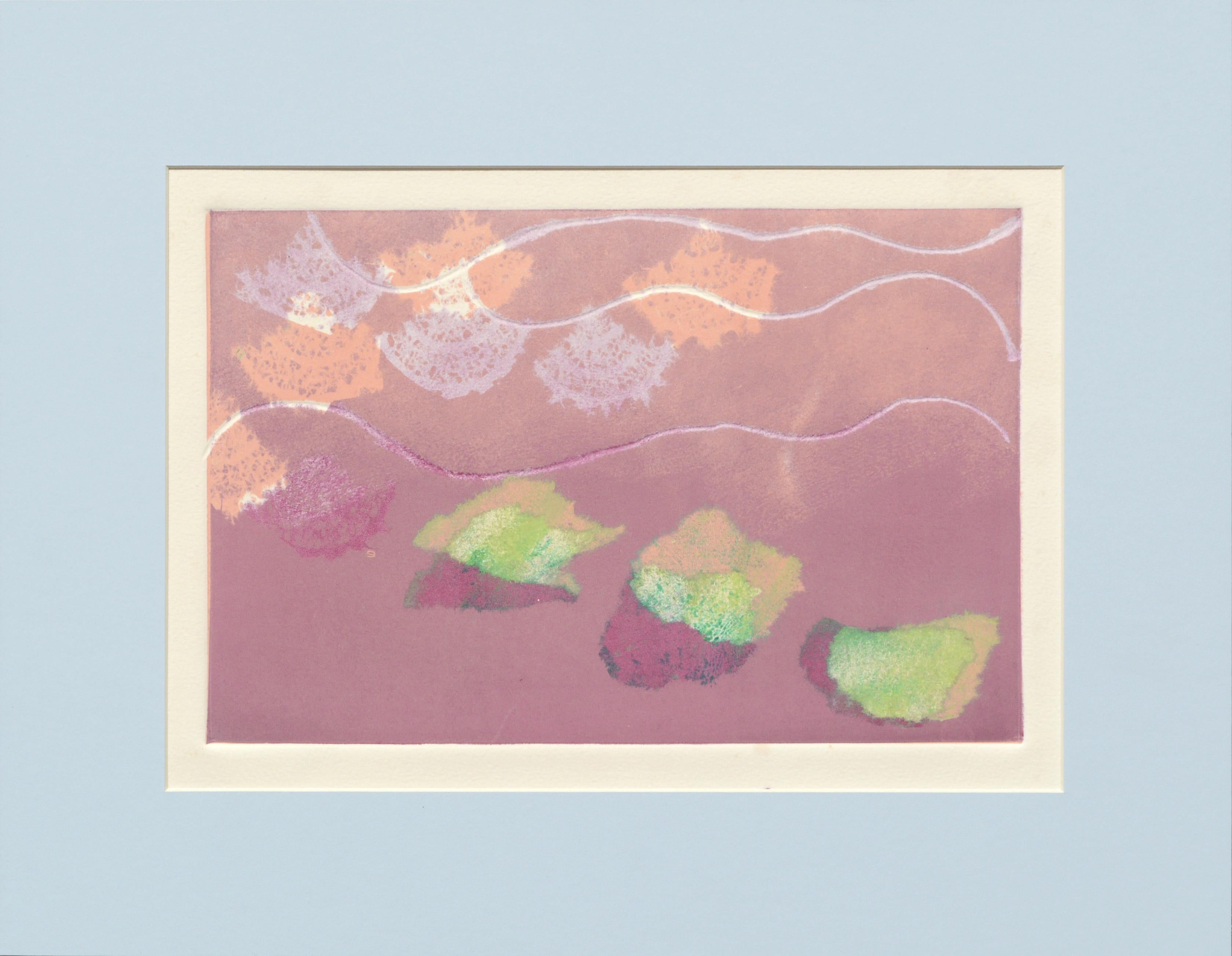 Patricia A Pearce Abstract Print - Abstract Leaves and Fans
