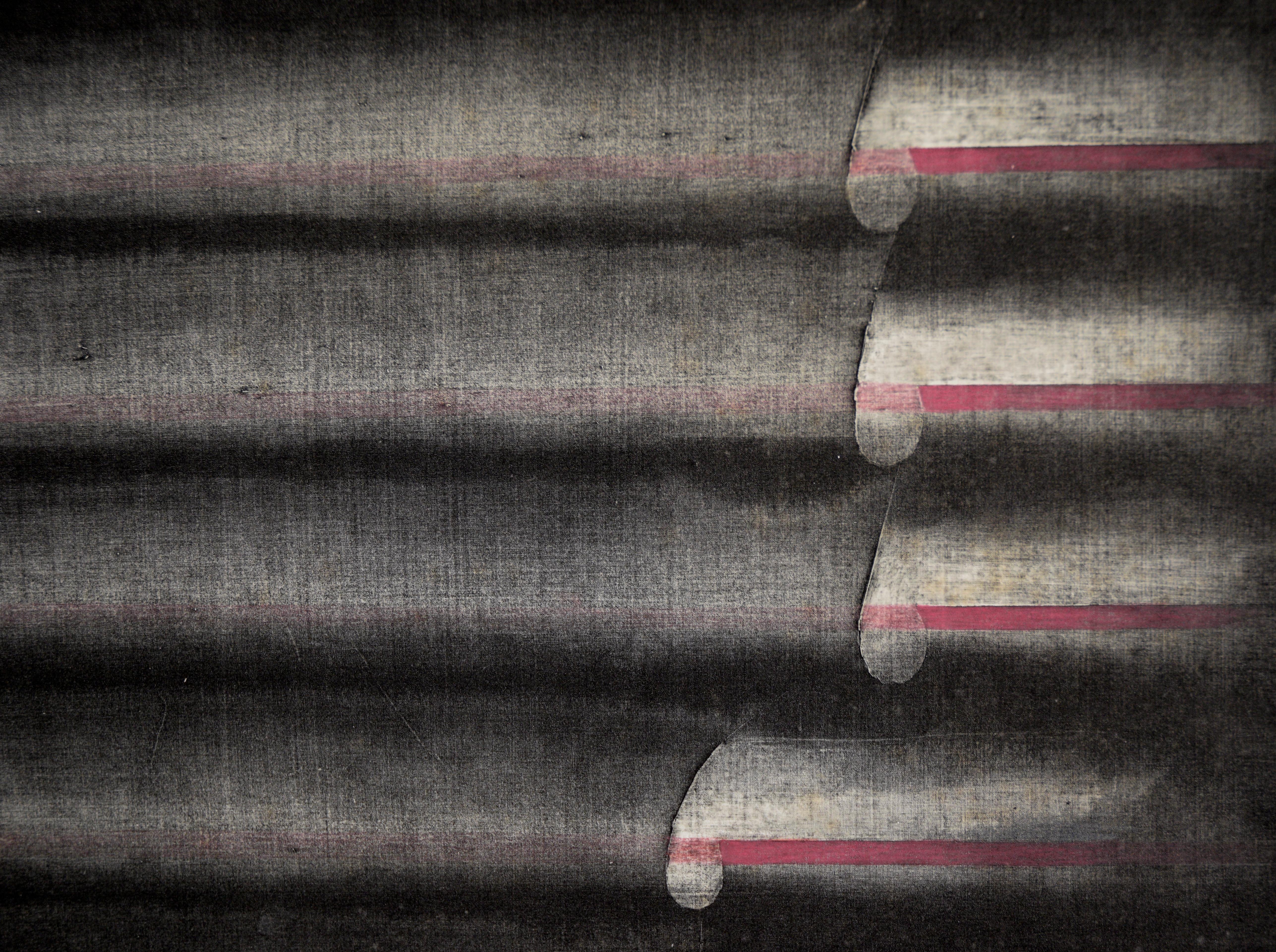 Altered Illusions 1 Collograph - Black Abstract Print by Patricia A Pearce